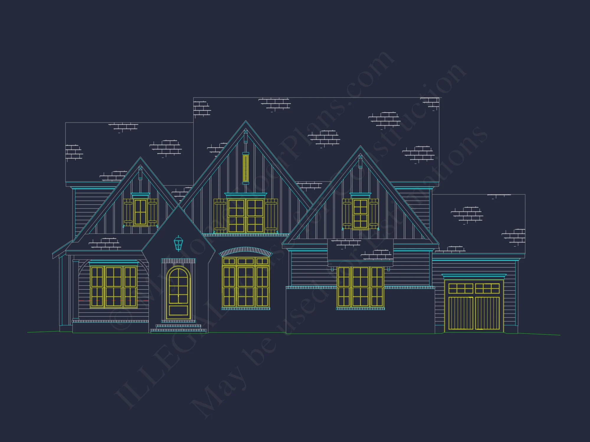 Classic house Floor Plan with CAD, Blueprint, Unique Designs