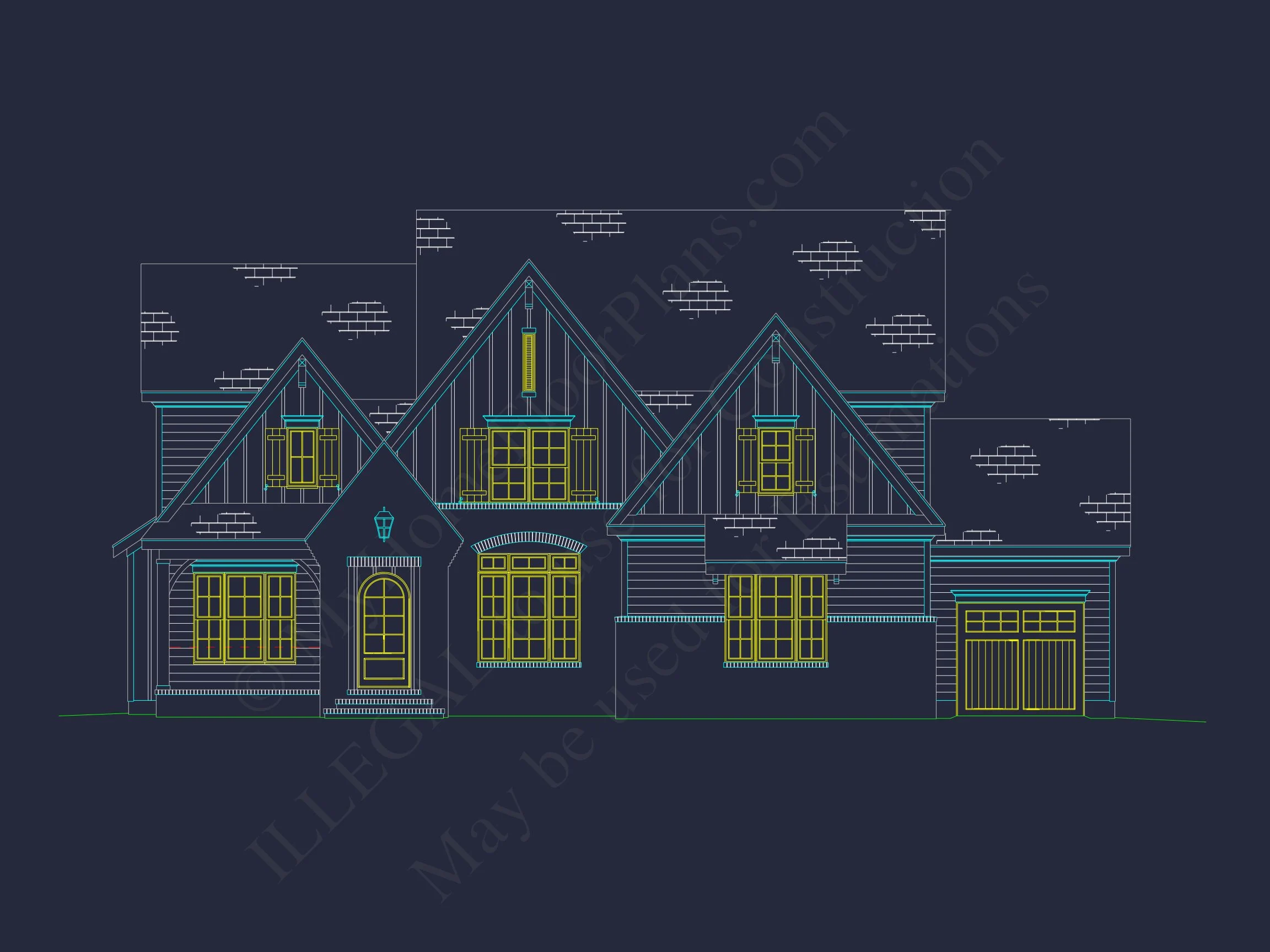 Classic house Floor Plan with CAD, Blueprint, Unique Designs