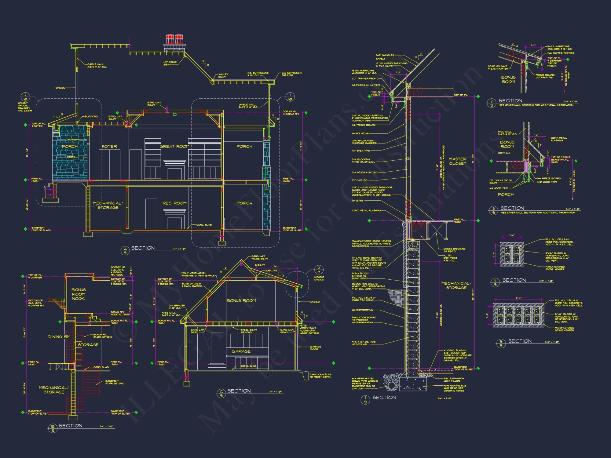 Stunning Craftsman house Plan with 5 Bedrooms and Full Blueprint