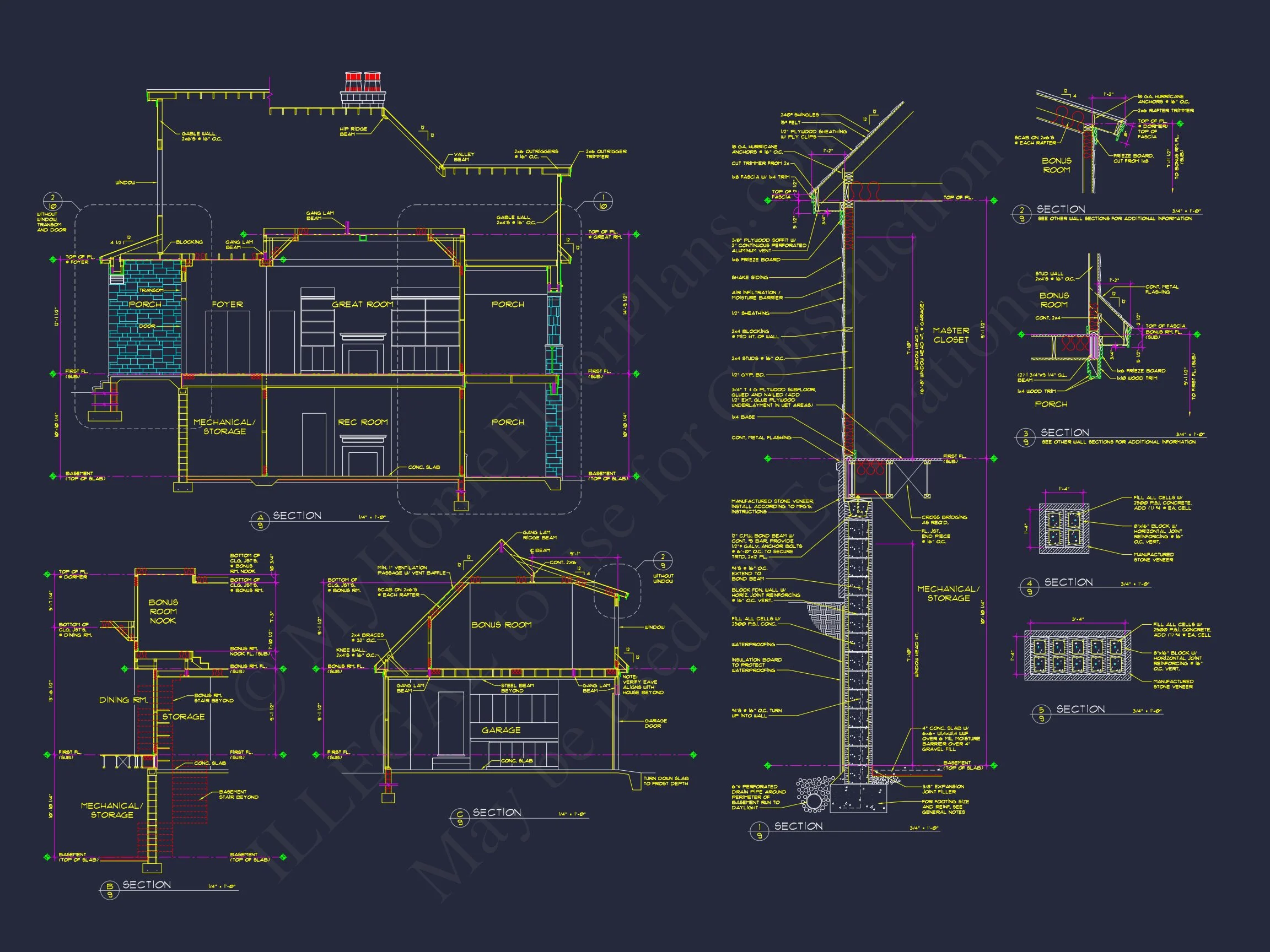Stunning Craftsman house Plan with 5 Bedrooms and Full Blueprint