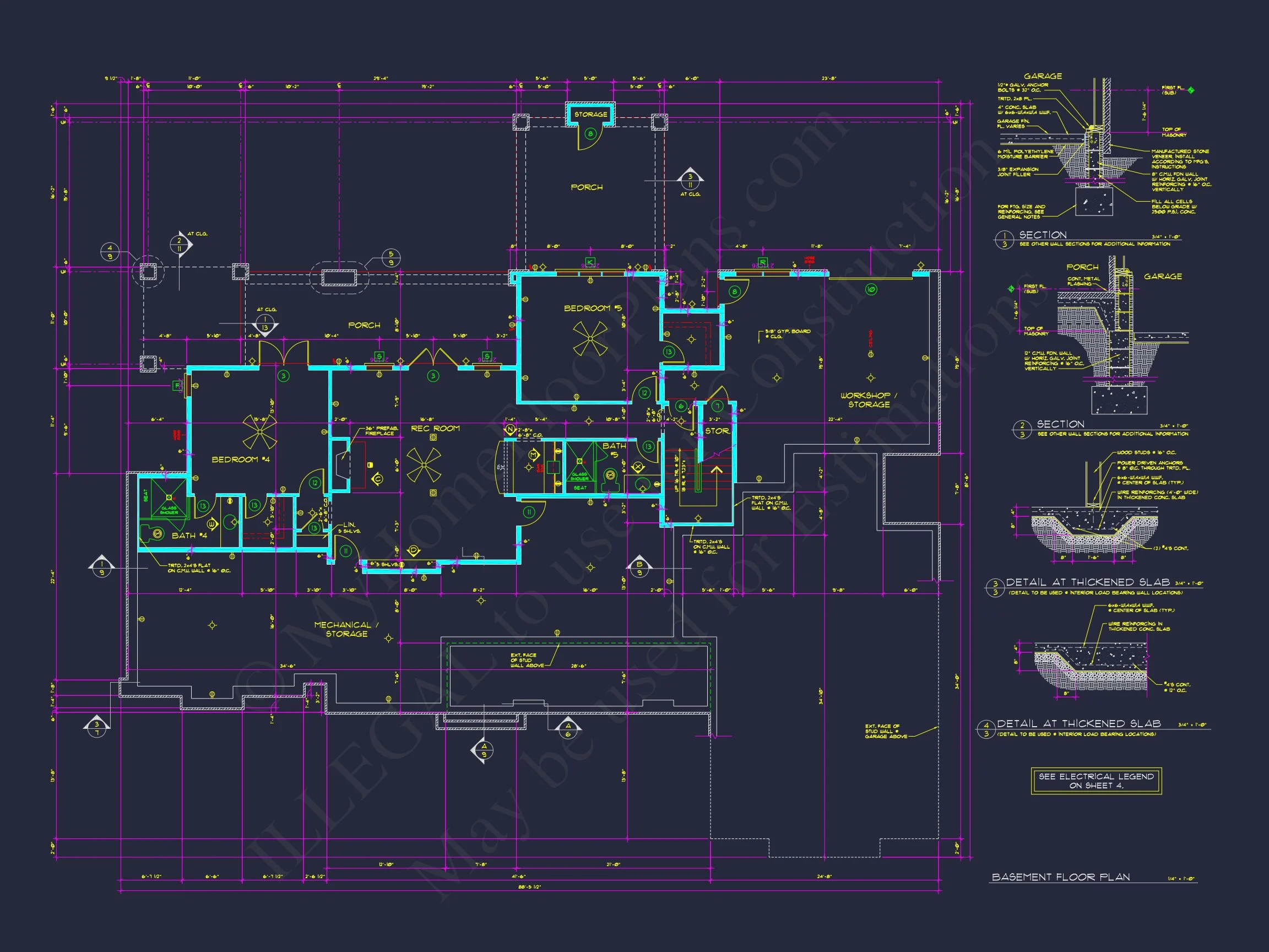 Stunning Craftsman house Plan with 5 Bedrooms and Full Blueprint