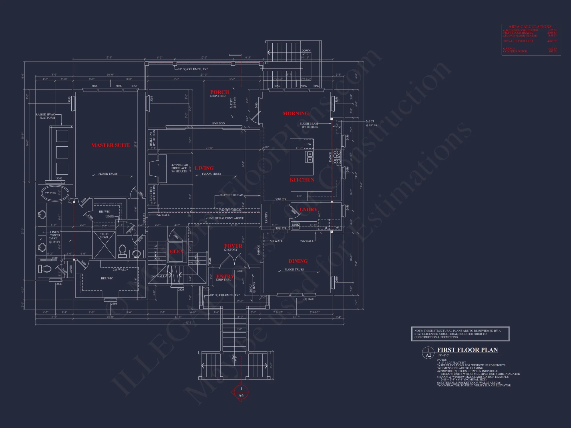 Spacious house Floor Plan: 2-Story Architectural Design with CAD Blueprint