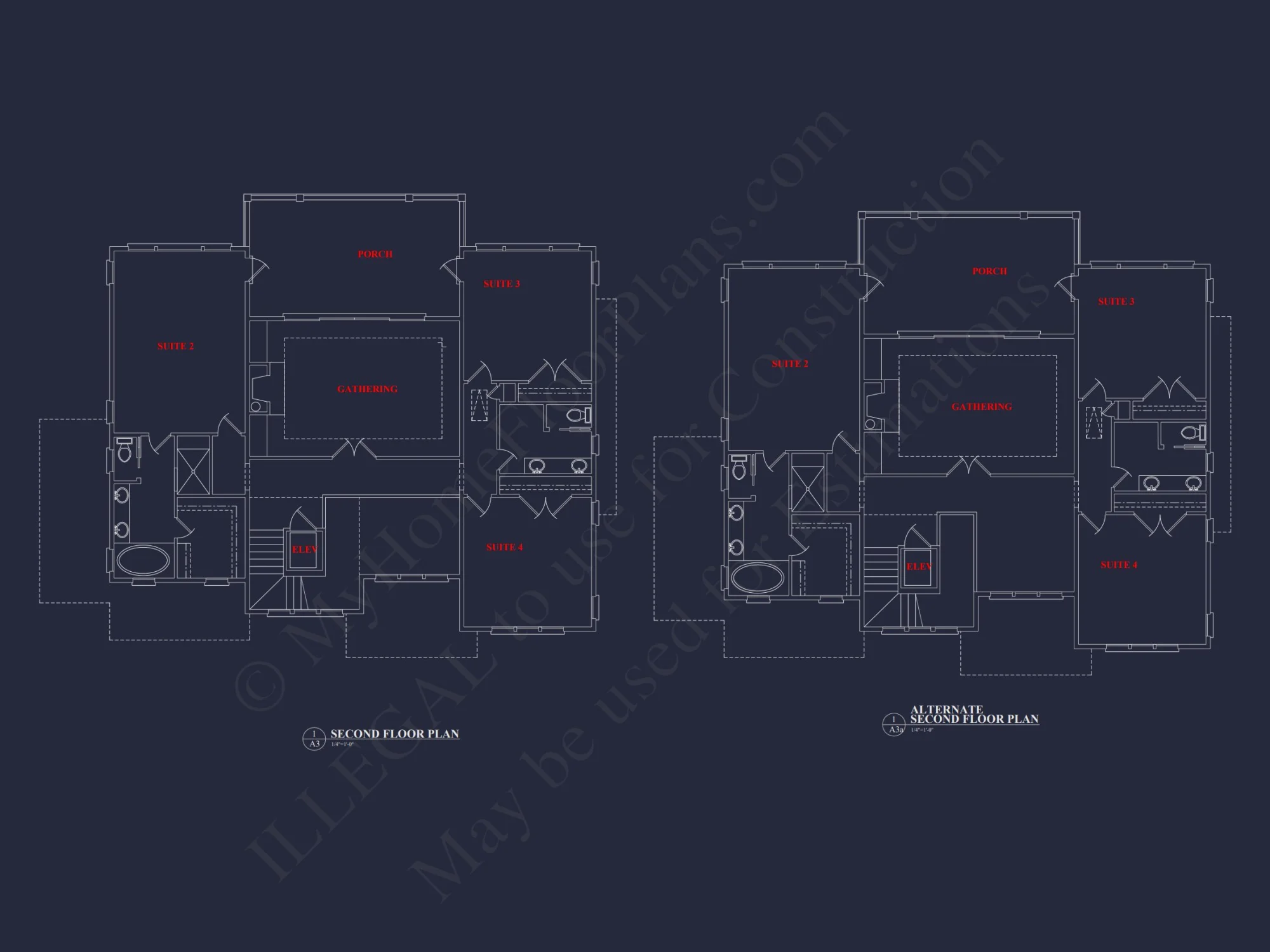 Spacious house Floor Plan: 2-Story Architectural Design with CAD Blueprint