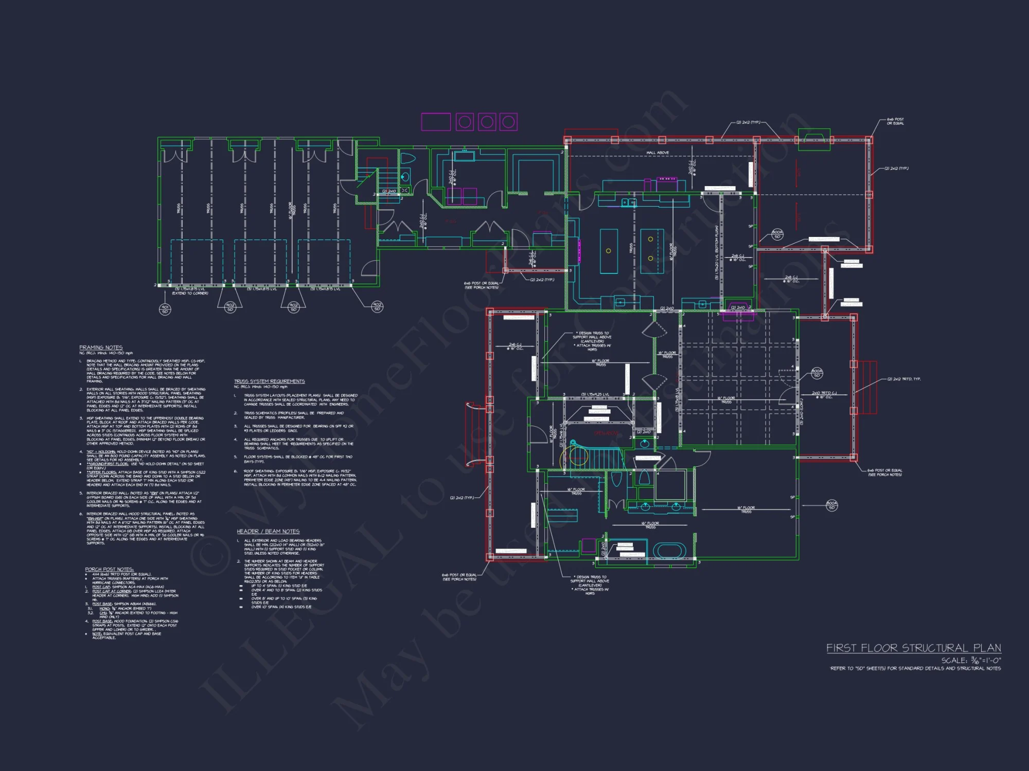 Traditional house Plan with 2 Floors and CAD Designs Blueprint