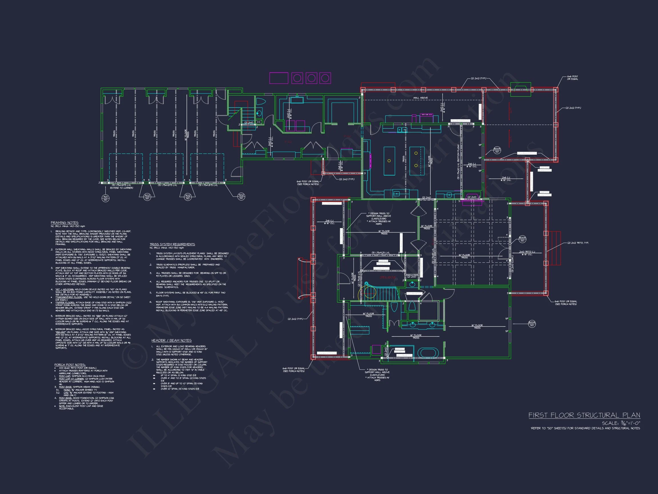 Traditional house Plan with 2 Floors and CAD Designs Blueprint