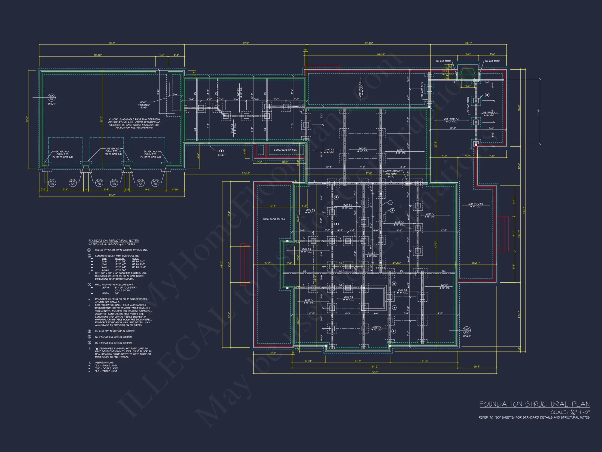 Traditional house Plan with 2 Floors and CAD Designs Blueprint