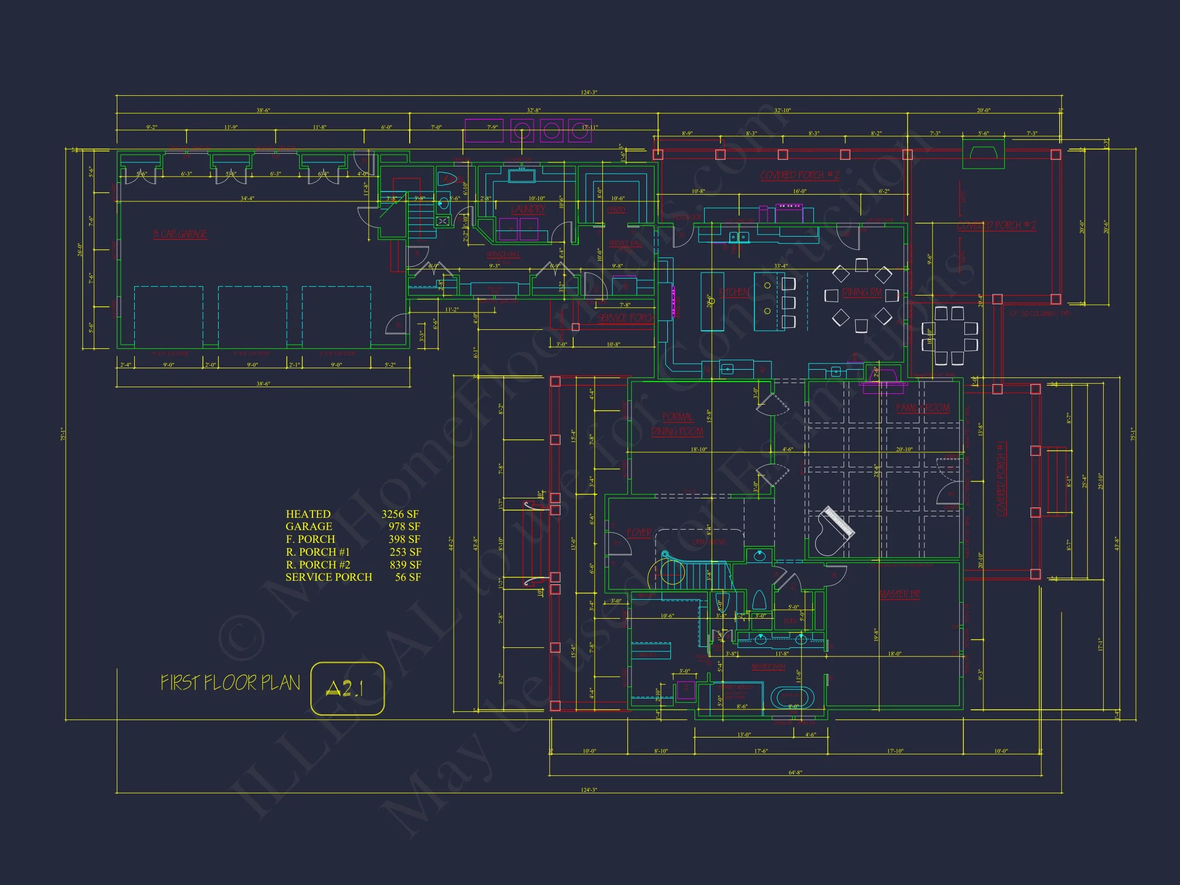 Traditional house Plan with 2 Floors and CAD Designs Blueprint