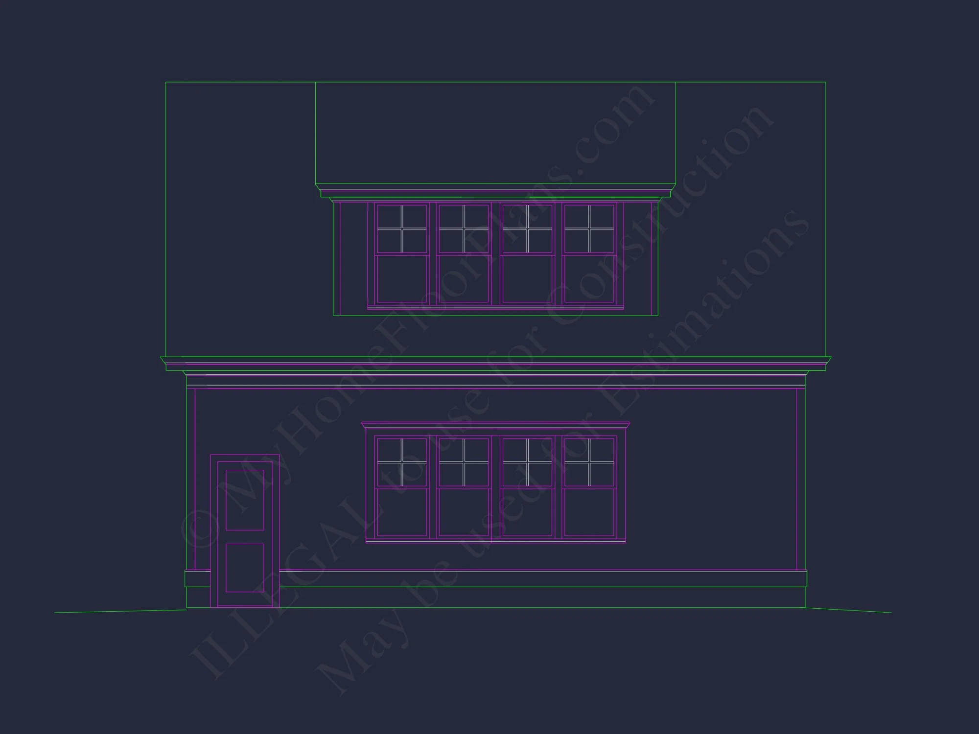 Traditional house Plan with 2 Floors and CAD Designs Blueprint