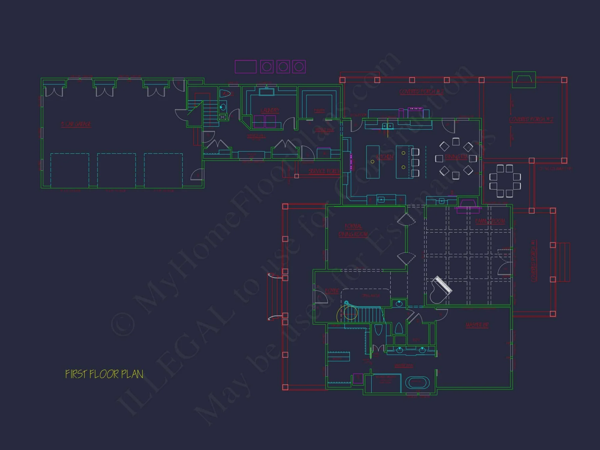 Traditional house Plan with 2 Floors and CAD Designs Blueprint