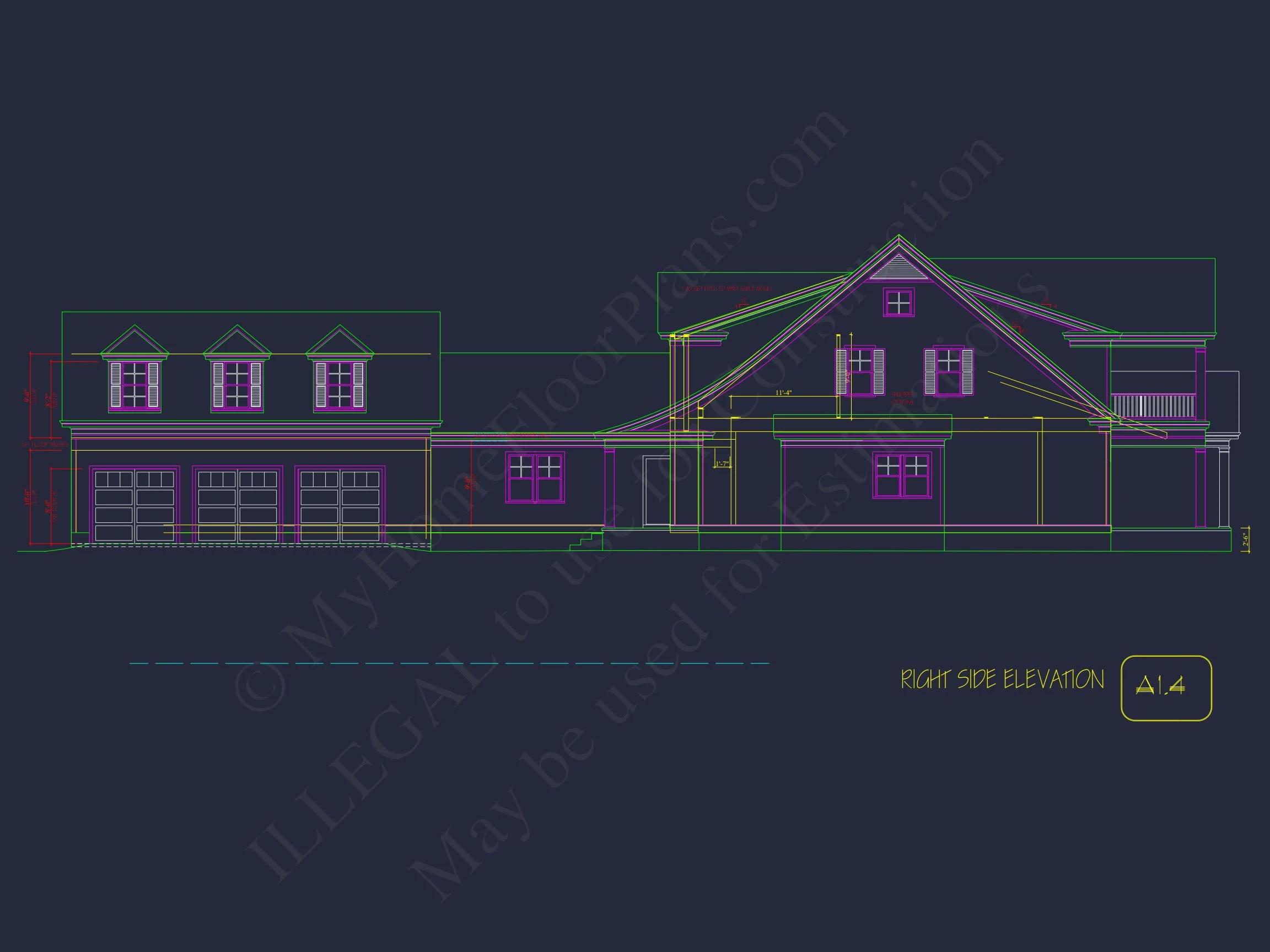 Traditional house Plan with 2 Floors and CAD Designs Blueprint