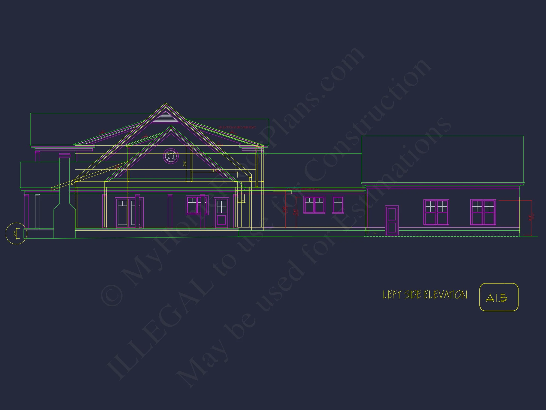 Traditional house Plan with 2 Floors and CAD Designs Blueprint
