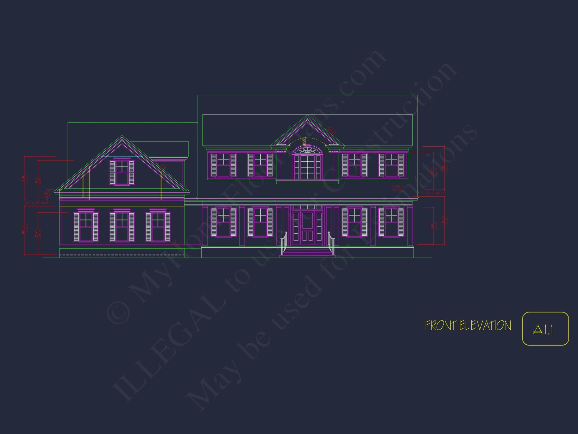 Traditional house Plan with 2 Floors and CAD Designs Blueprint