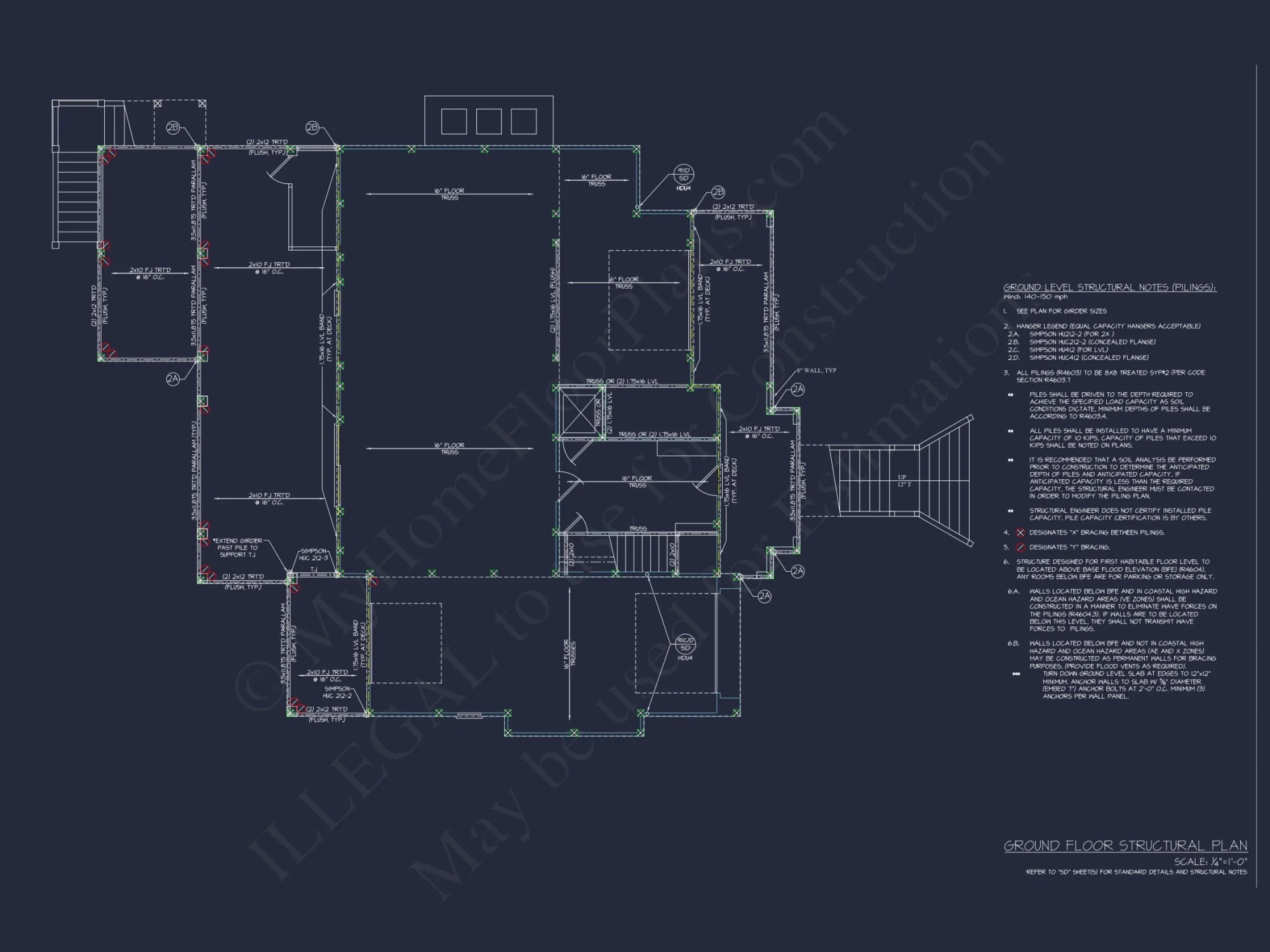 Spacious Beach house Plan with 3 Floors and Modern Designs