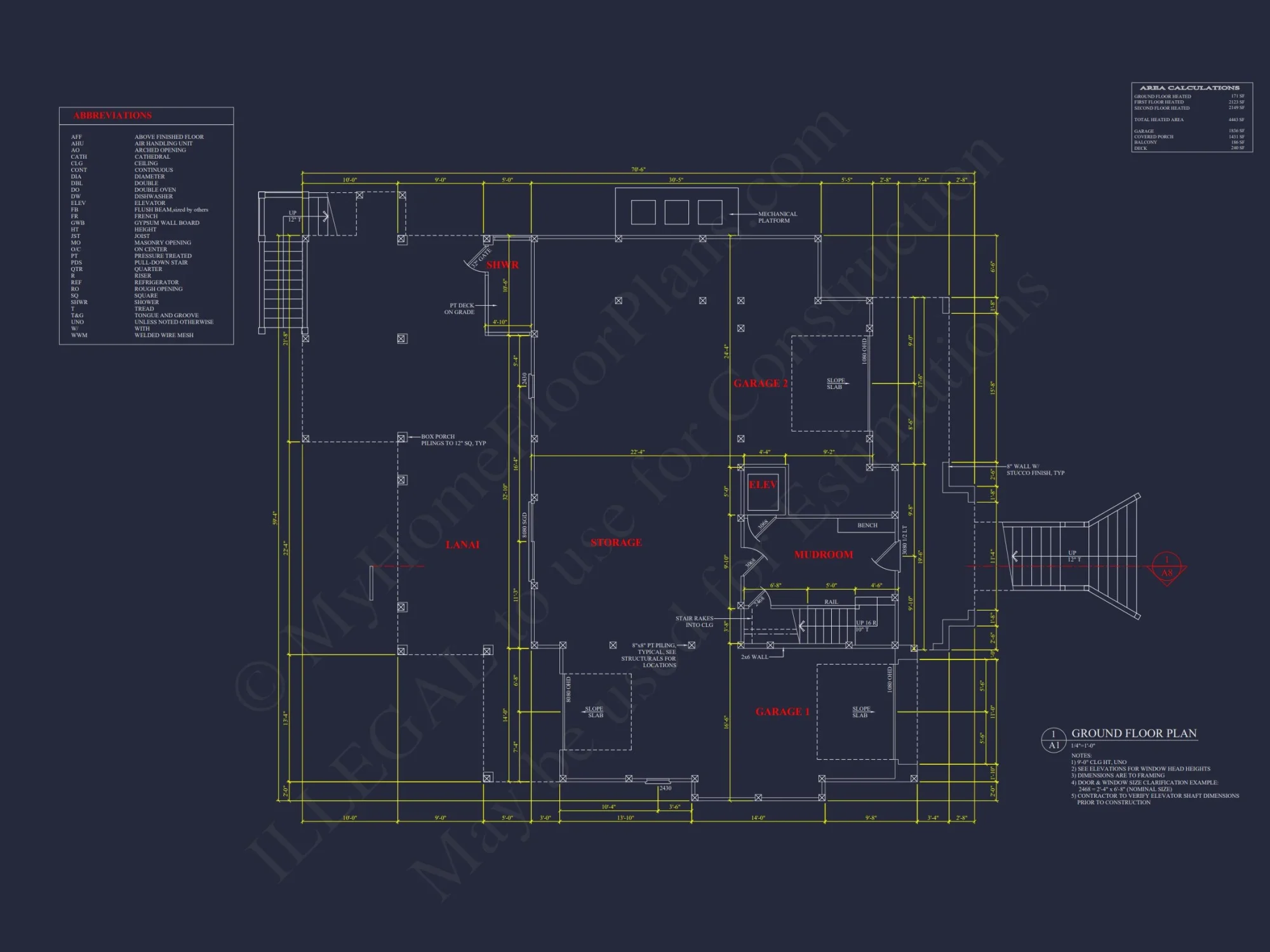 Spacious Beach house Plan with 3 Floors and Modern Designs