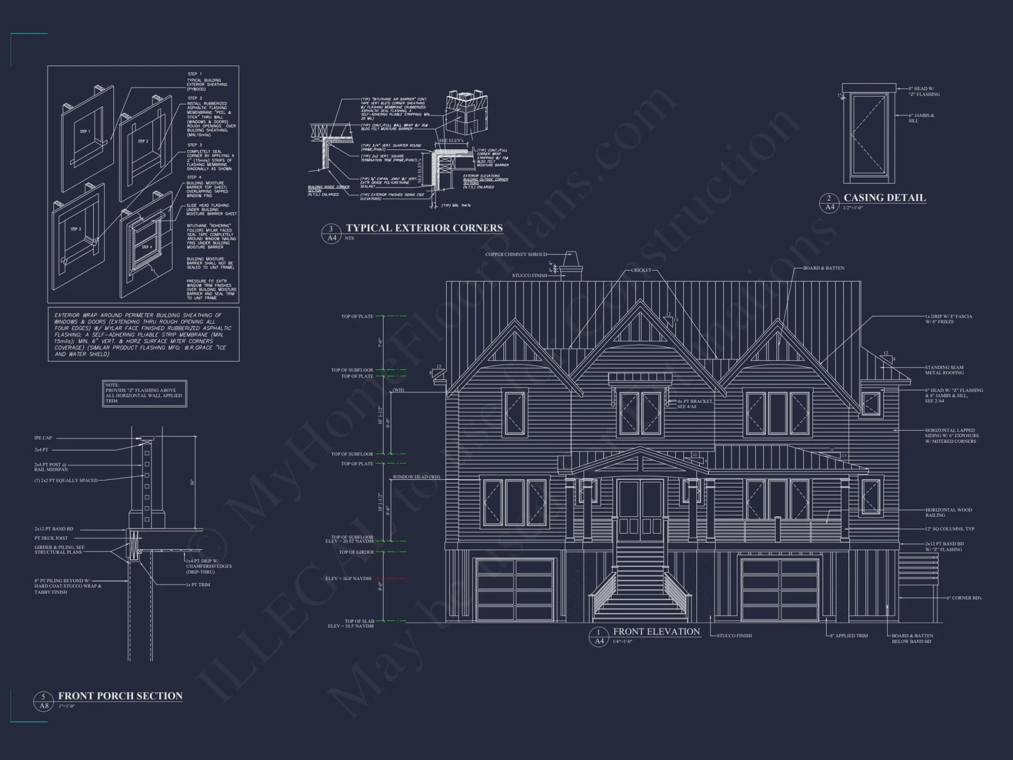 Spacious Beach house Plan with 3 Floors and Modern Designs