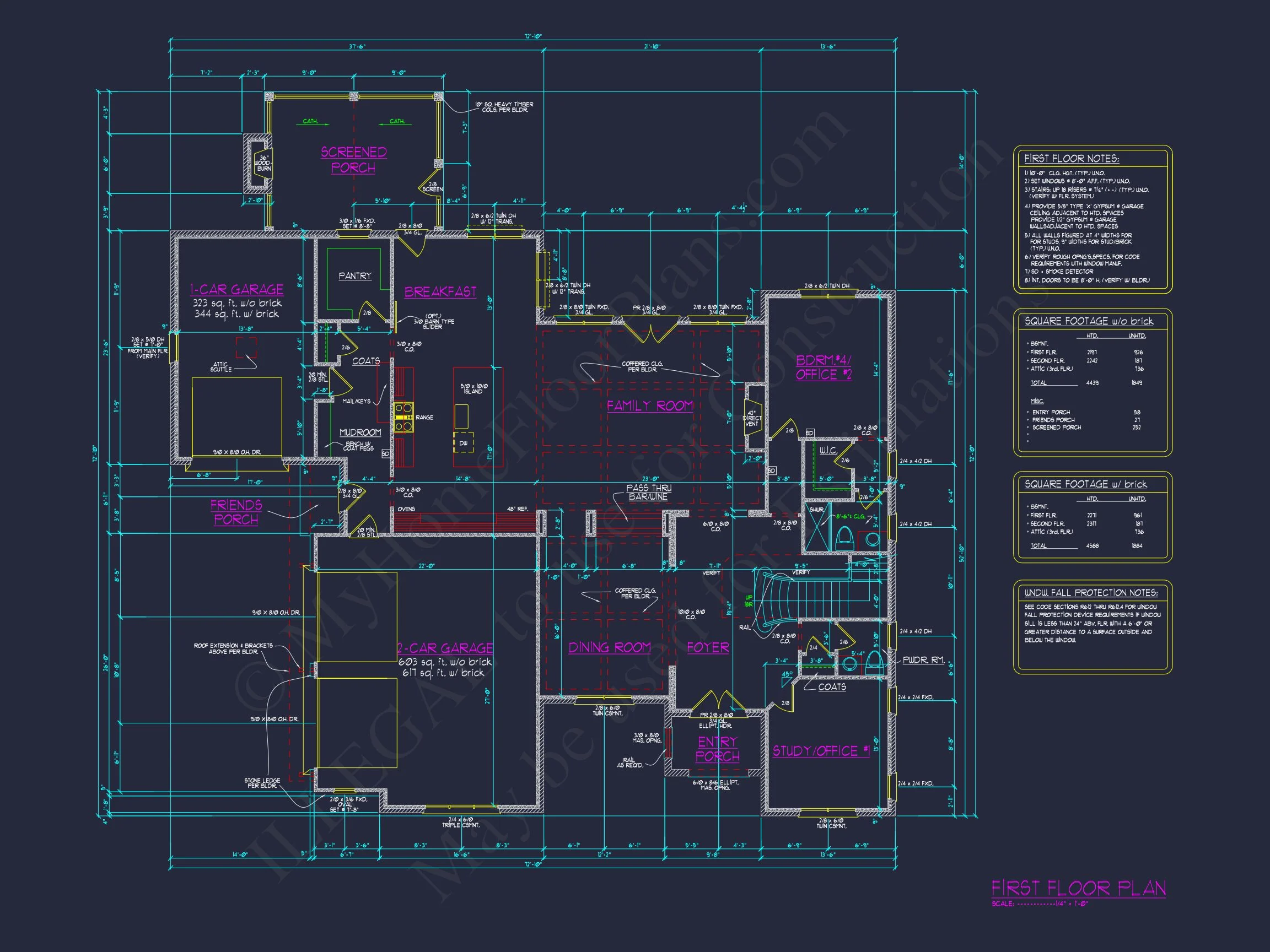 Elegant 3-Story house Floor Plan with Complete CAD Designs