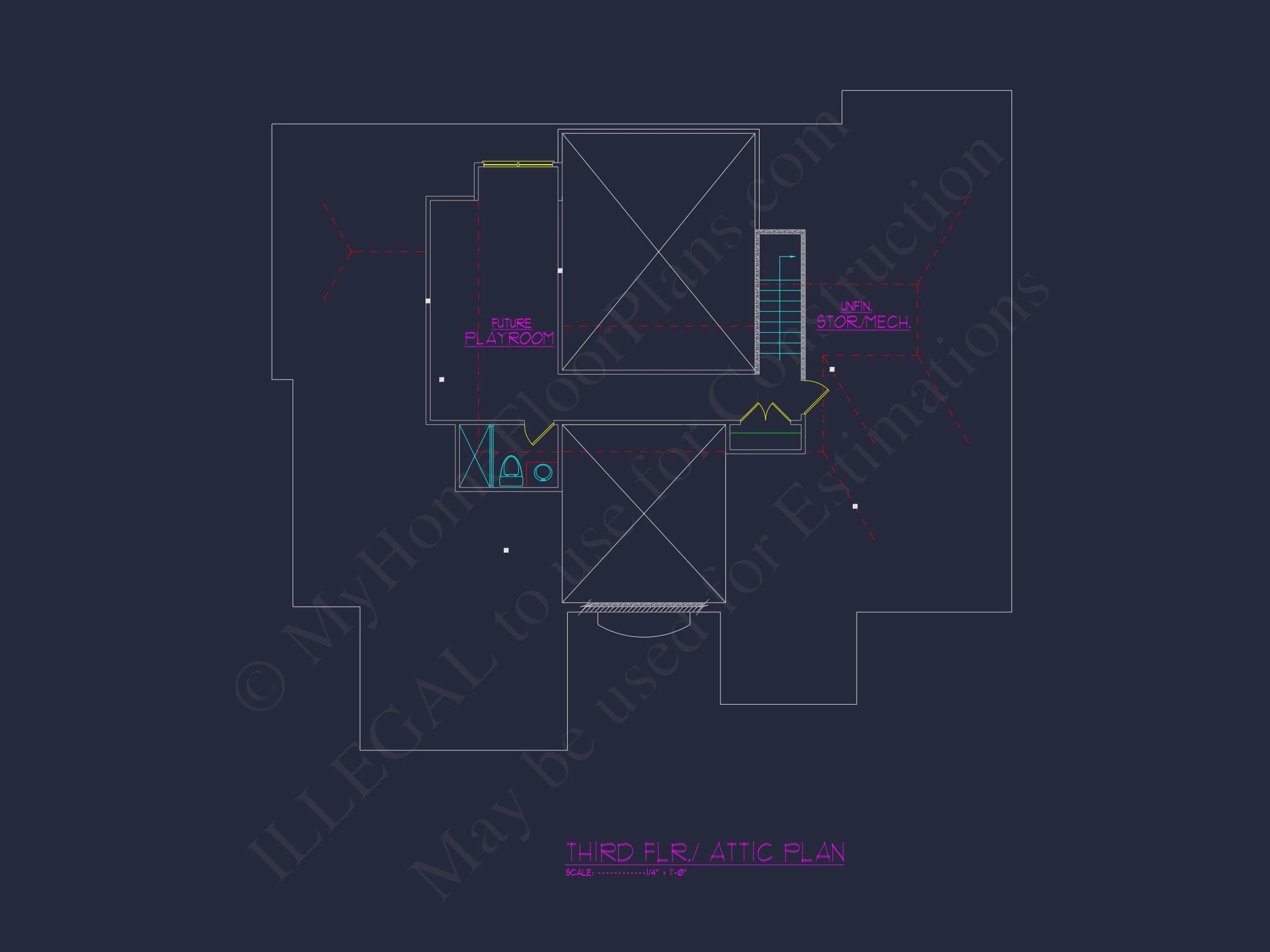 Elegant 3-Story house Floor Plan with Complete CAD Designs