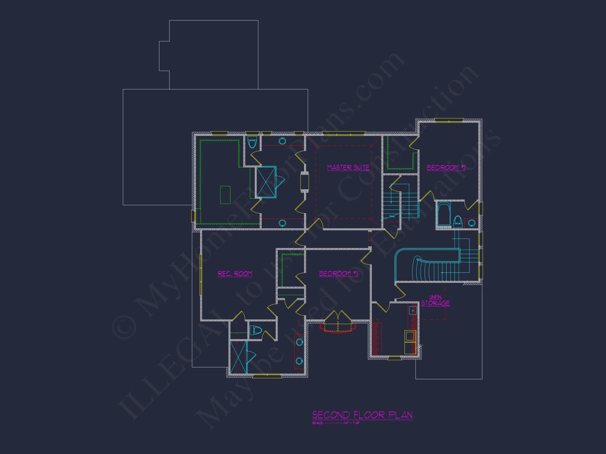Elegant 3-Story house Floor Plan with Complete CAD Designs