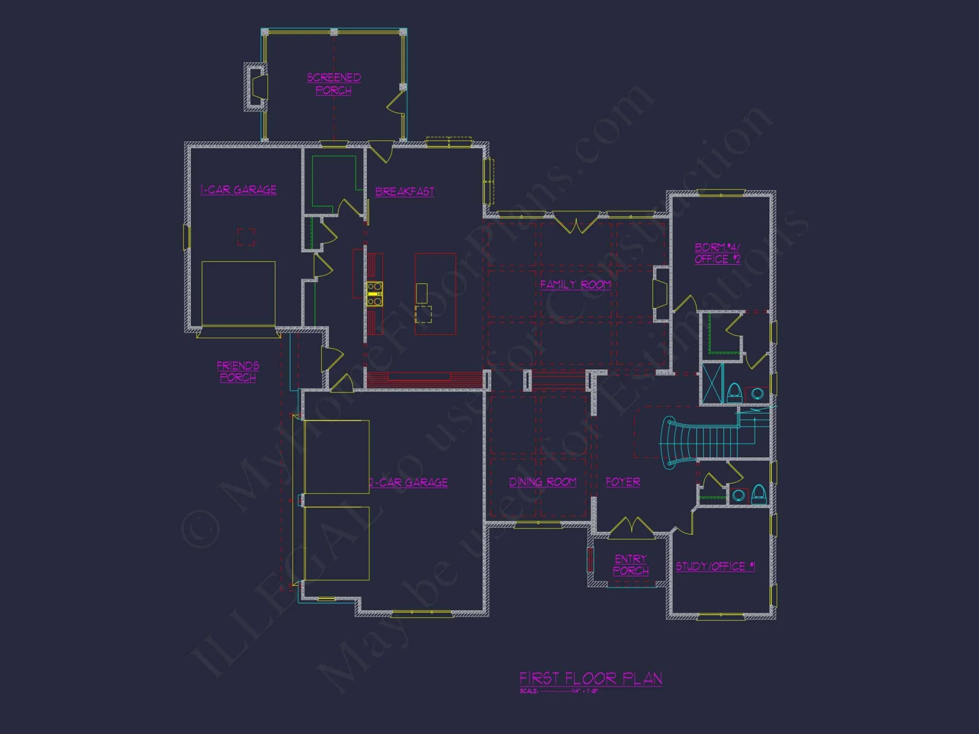 Elegant 3-Story house Floor Plan with Complete CAD Designs