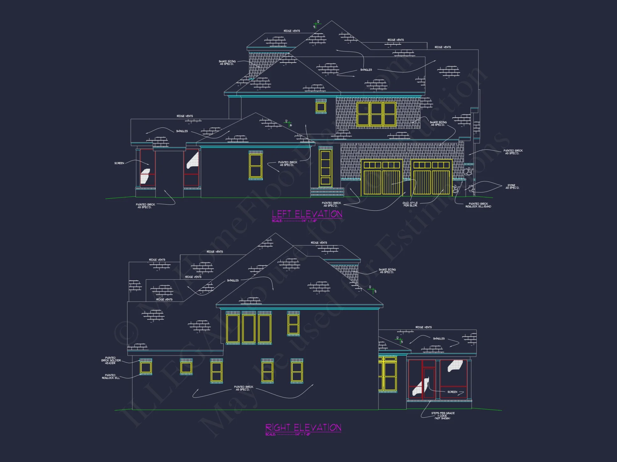 Elegant 3-Story house Floor Plan with Complete CAD Designs