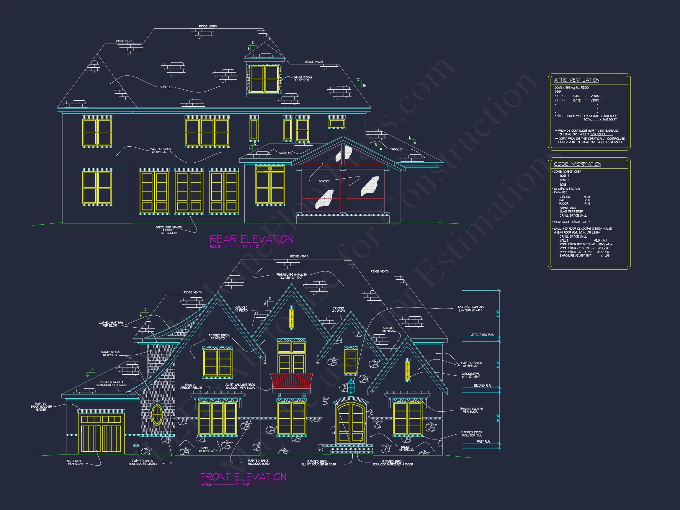 Elegant 3-Story house Floor Plan with Complete CAD Designs