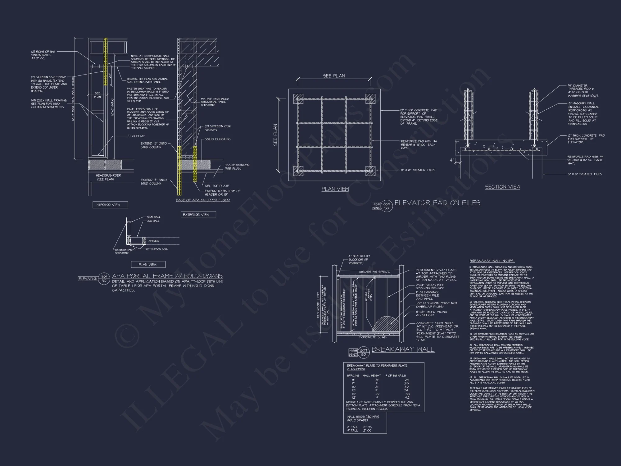 Spacious Coastal house Plan with Detailed Floor Plans & CAD Designs