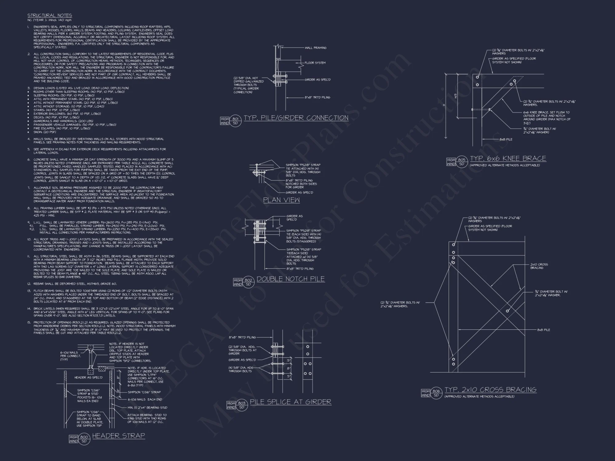 Spacious Coastal house Plan with Detailed Floor Plans & CAD Designs