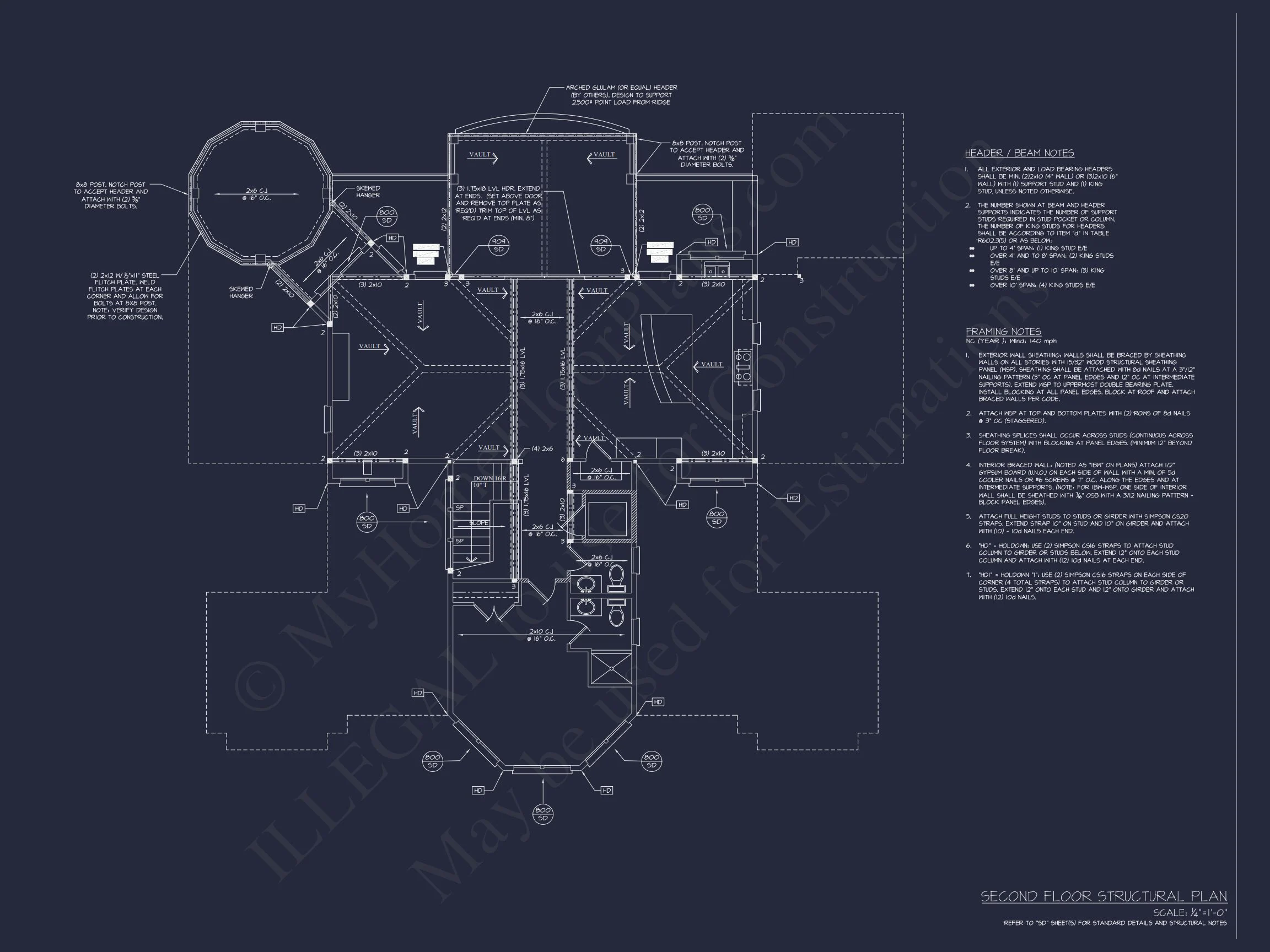 Spacious Coastal house Plan with Detailed Floor Plans & CAD Designs