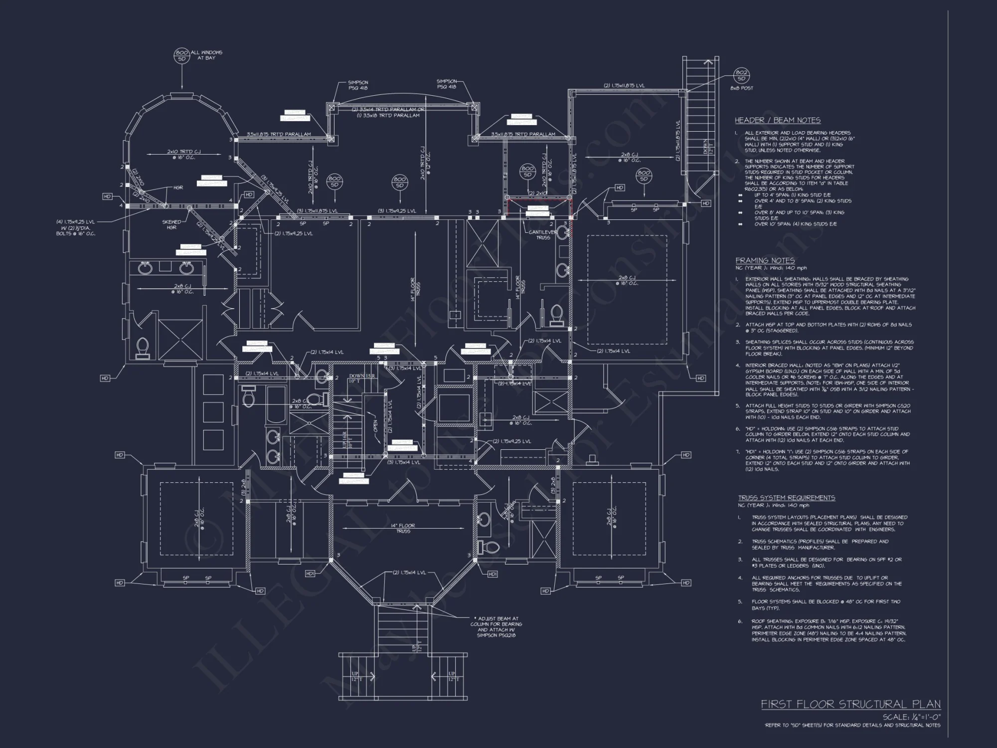 Spacious Coastal house Plan with Detailed Floor Plans & CAD Designs