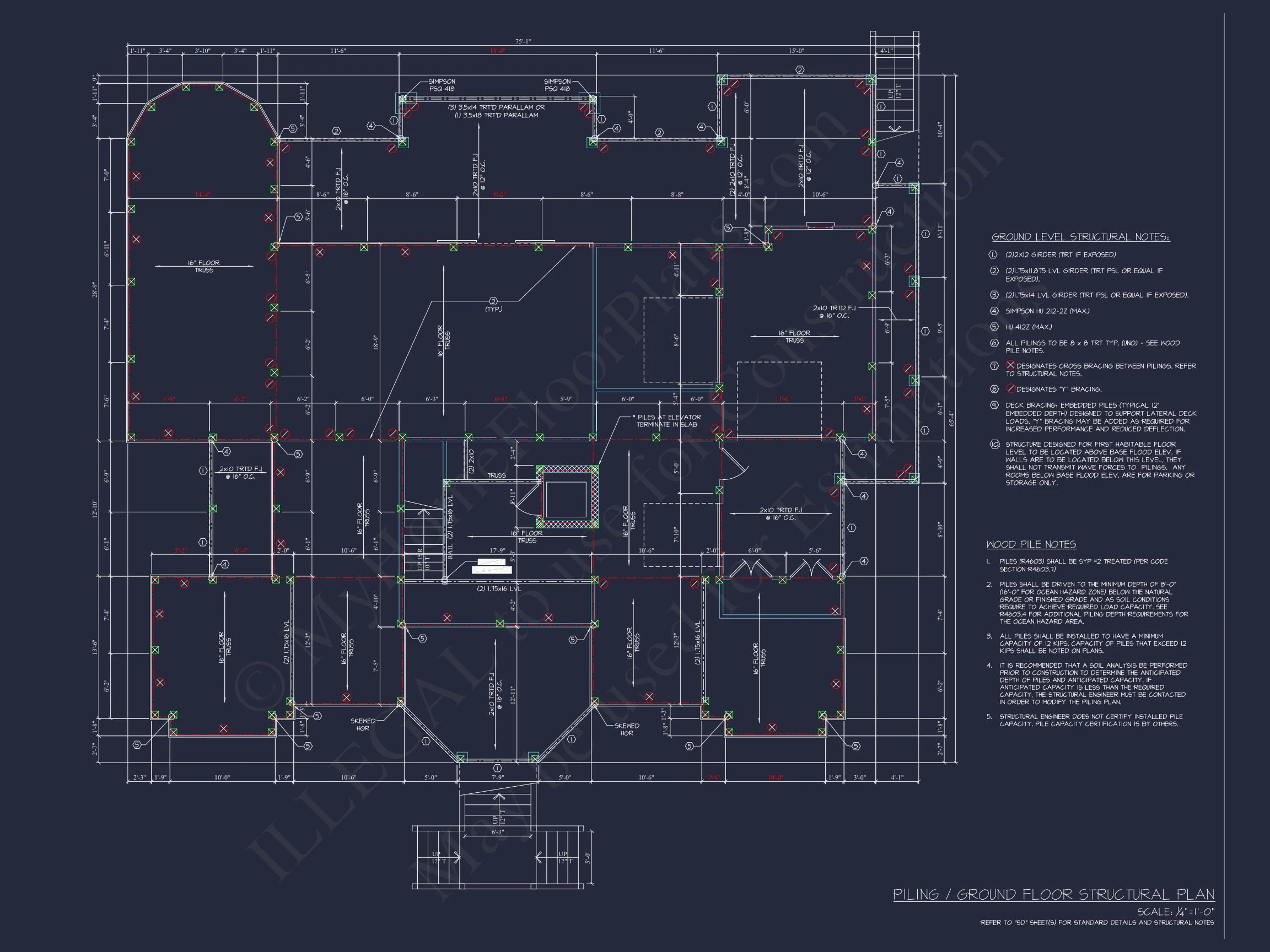 Spacious Coastal house Plan with Detailed Floor Plans & CAD Designs