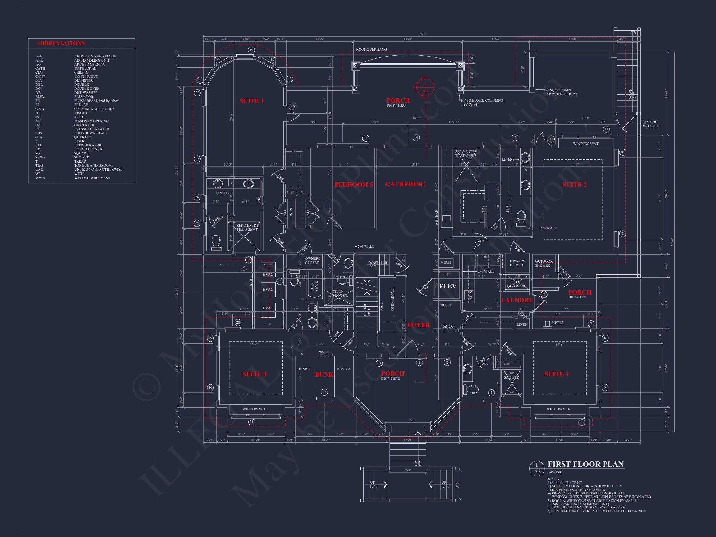 Spacious Coastal house Plan with Detailed Floor Plans & CAD Designs