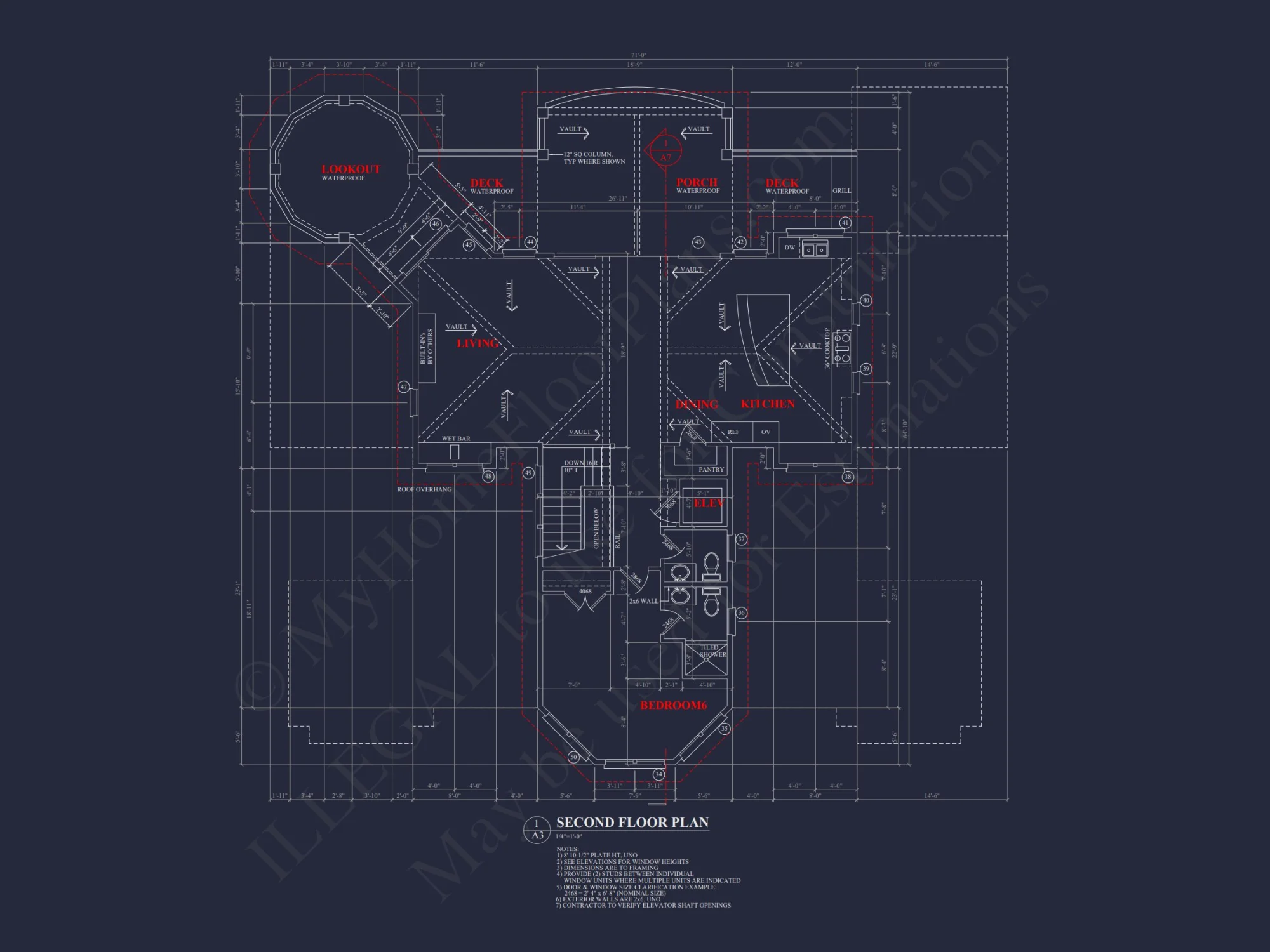 Spacious Coastal house Plan with Detailed Floor Plans & CAD Designs