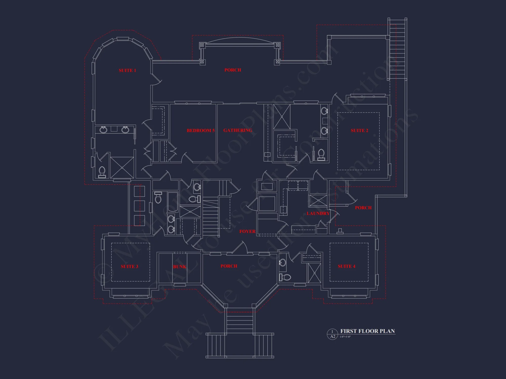 Spacious Coastal house Plan with Detailed Floor Plans & CAD Designs