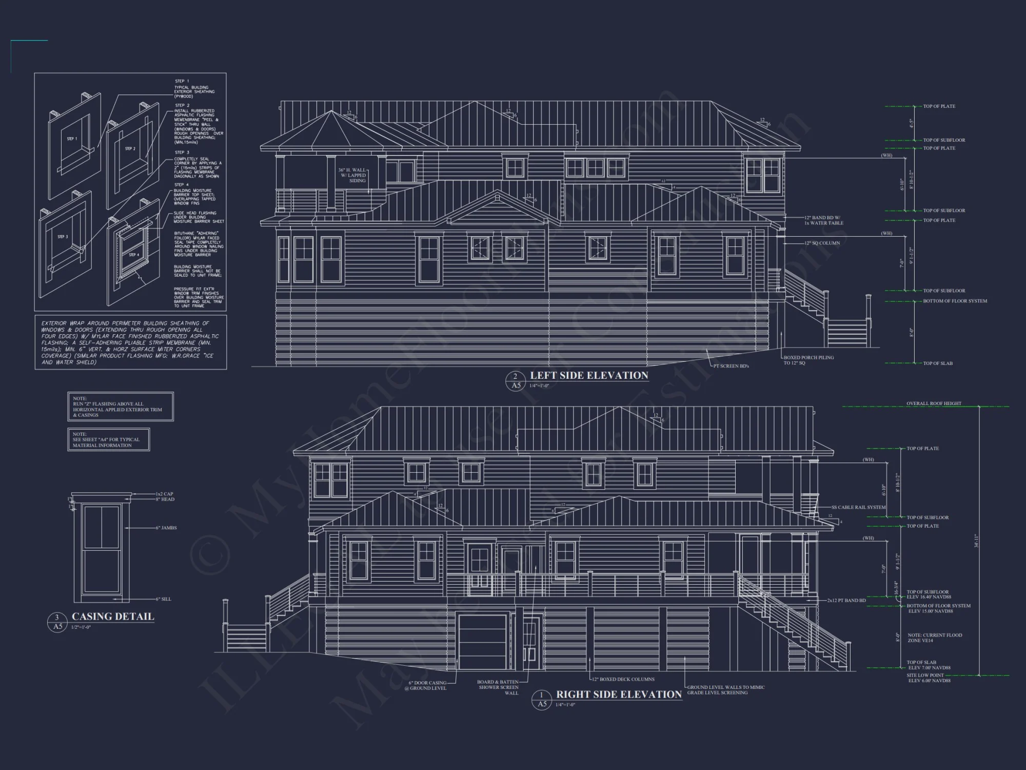 Spacious Coastal house Plan with Detailed Floor Plans & CAD Designs