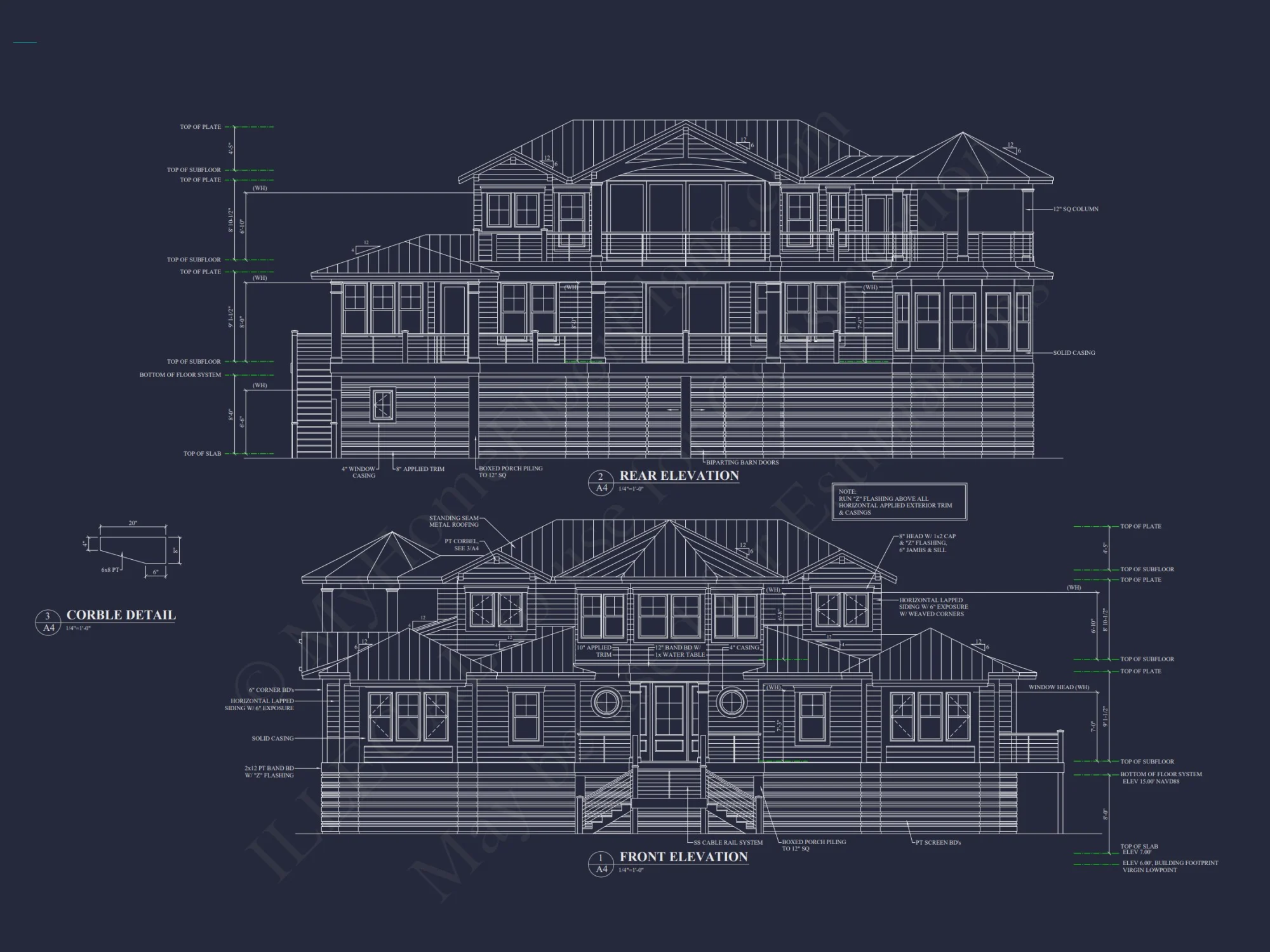 Spacious Coastal house Plan with Detailed Floor Plans & CAD Designs