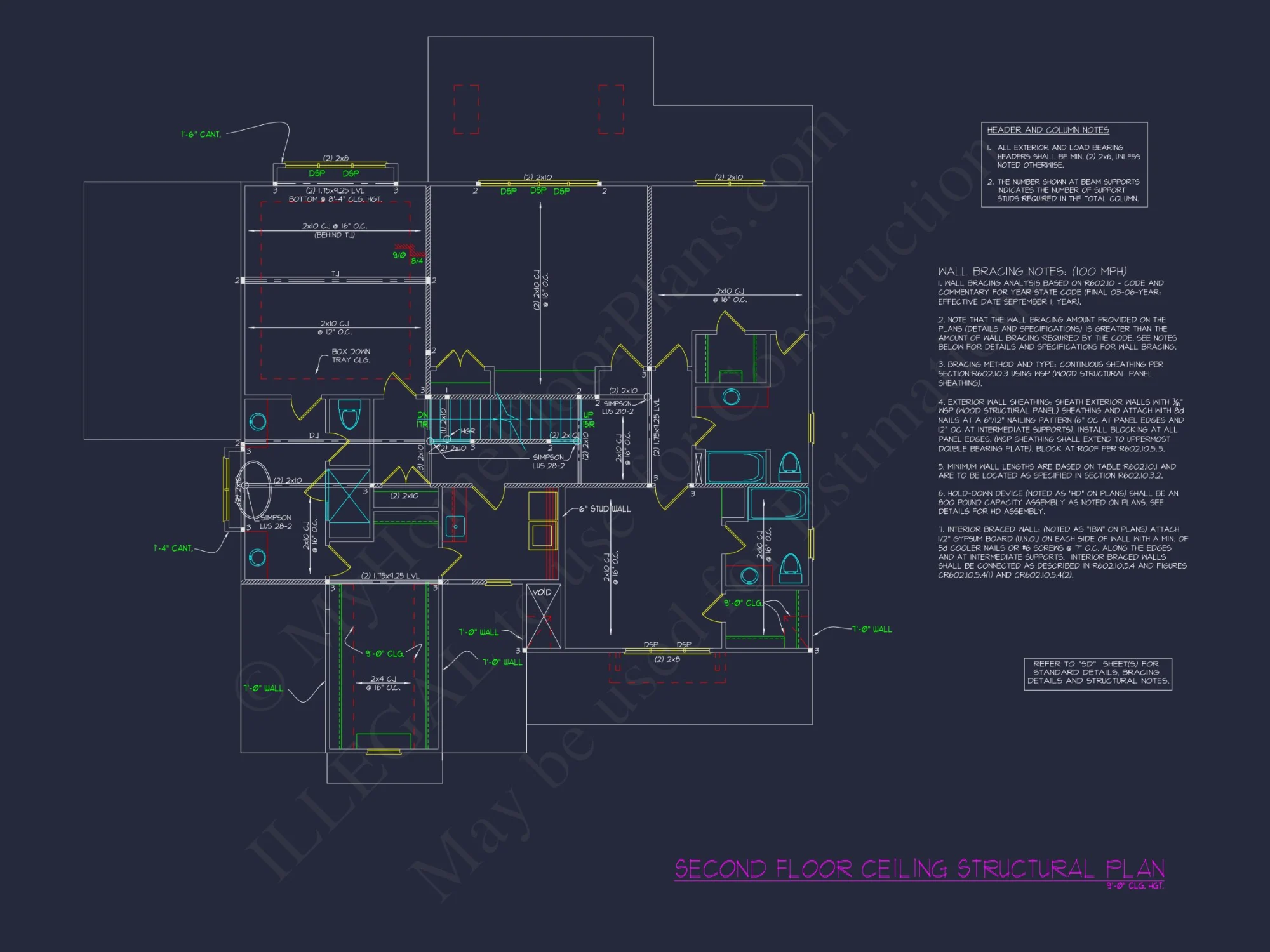 Craftsman house Plan with 3 Floors, 5 Beds, and CAD Designs