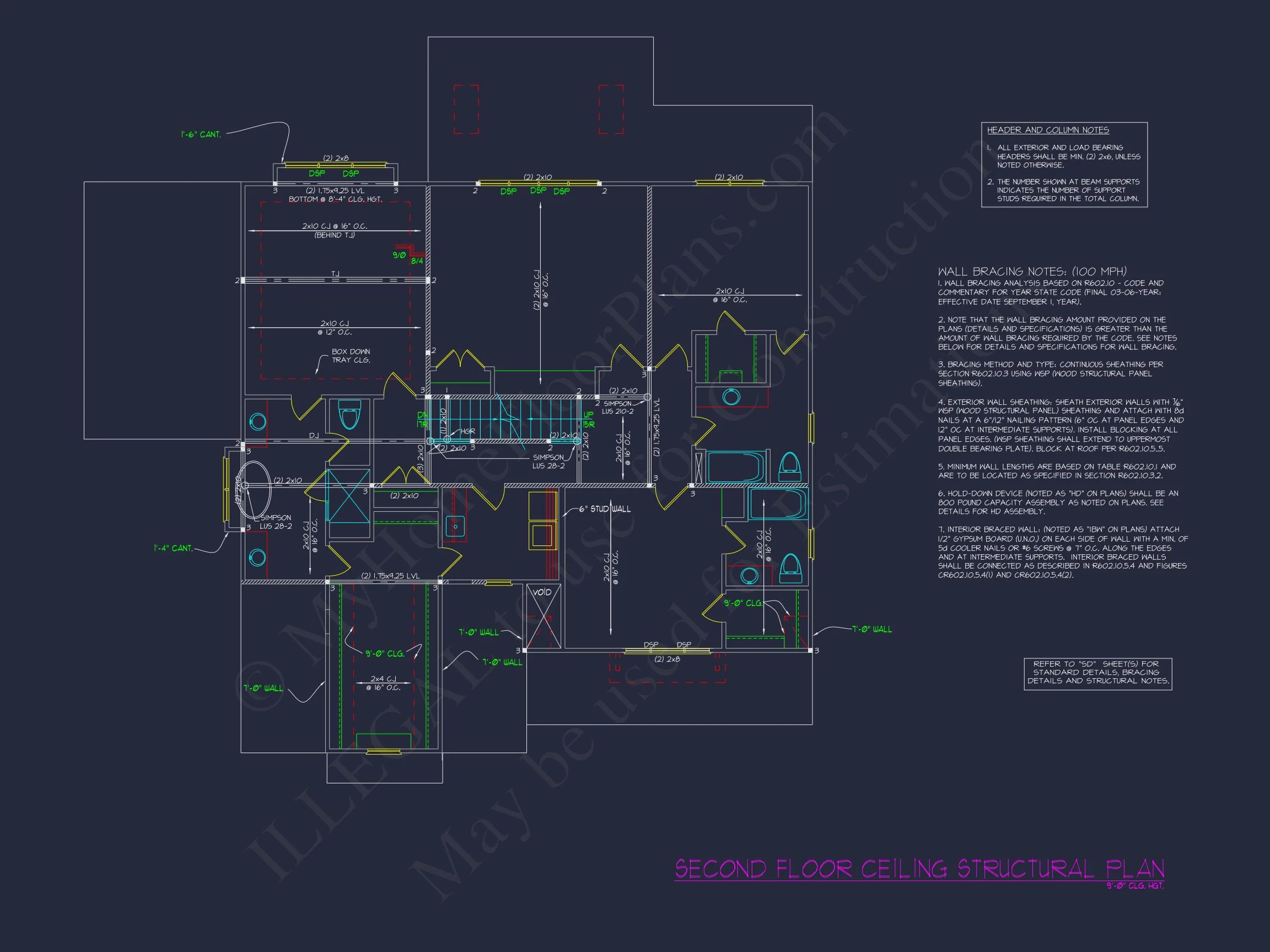 Craftsman house Plan with 3 Floors, 5 Beds, and CAD Designs