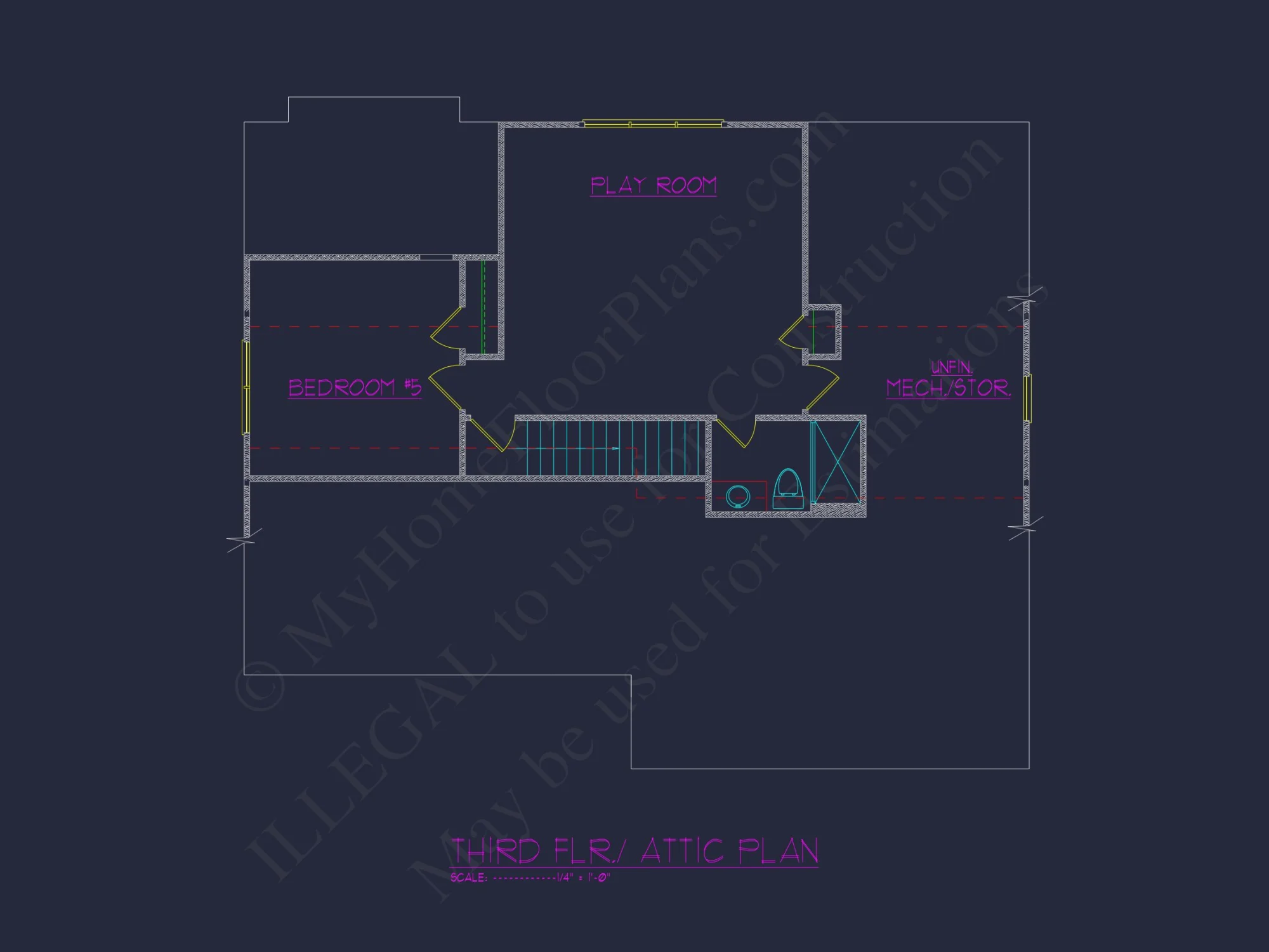 Craftsman house Plan with 3 Floors, 5 Beds, and CAD Designs