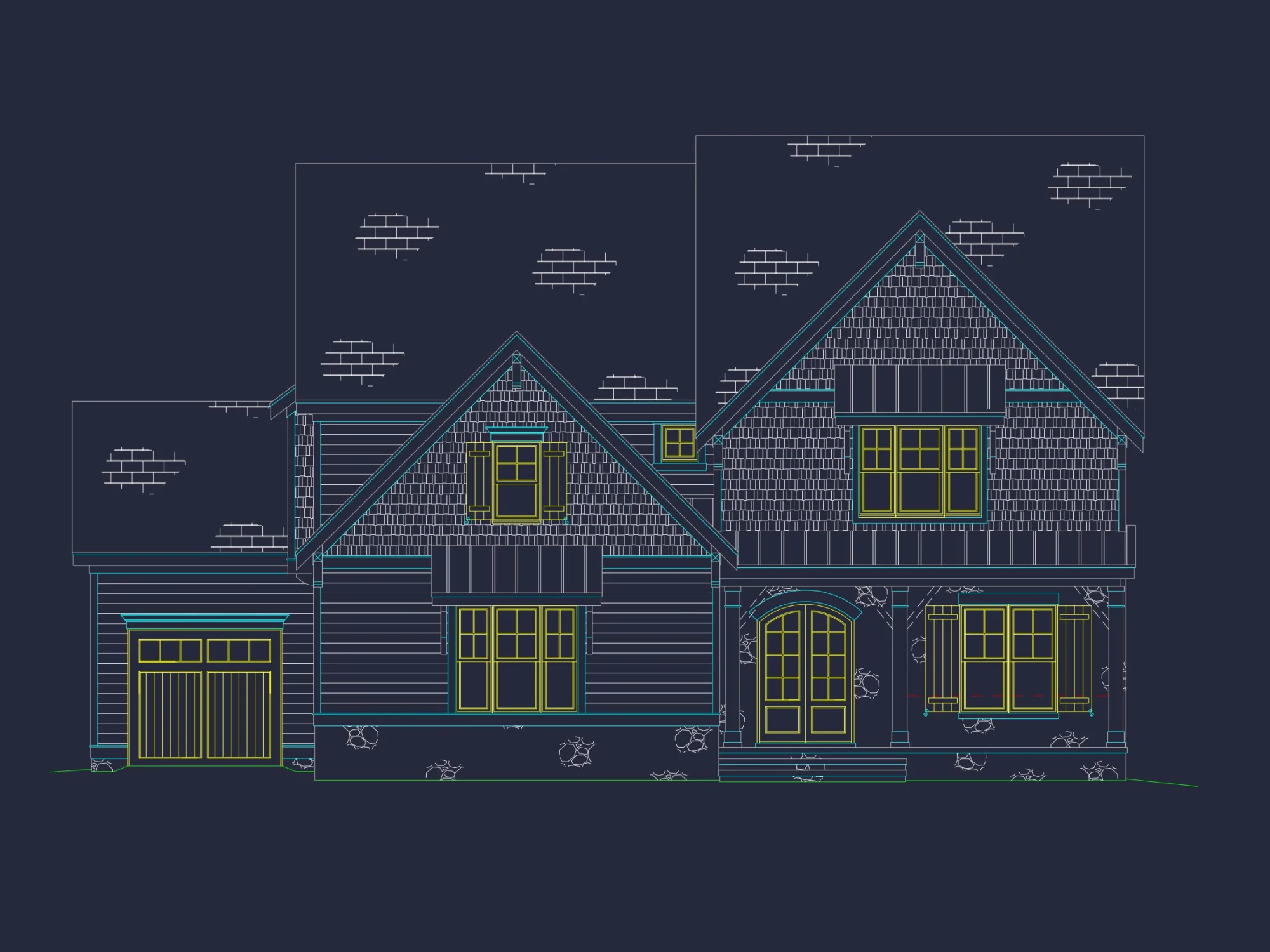 Craftsman house Plan with 3 Floors, 5 Beds, and CAD Designs