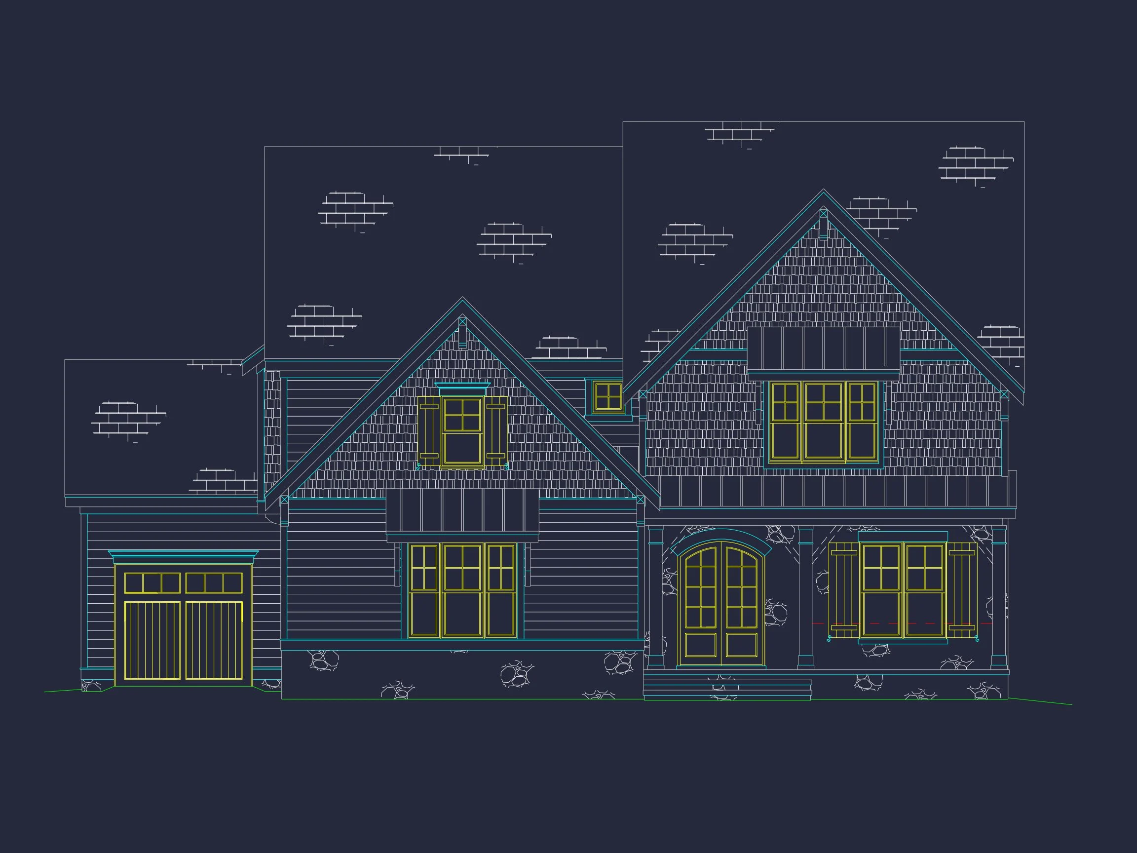 Craftsman house Plan with 3 Floors, 5 Beds, and CAD Designs