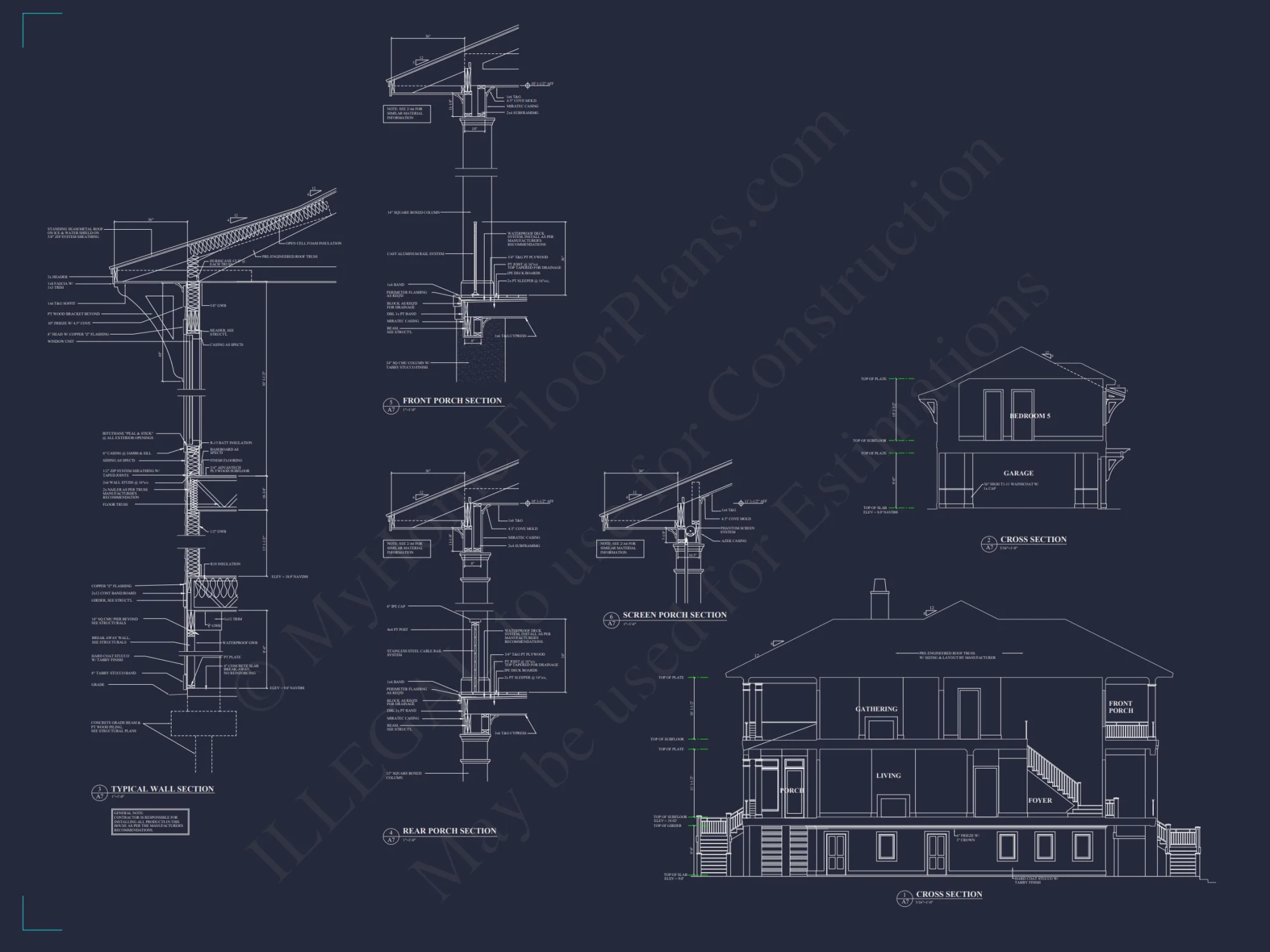 Luxury house Plan with 5 Bedrooms, 2 Floors, and Modern Designs
