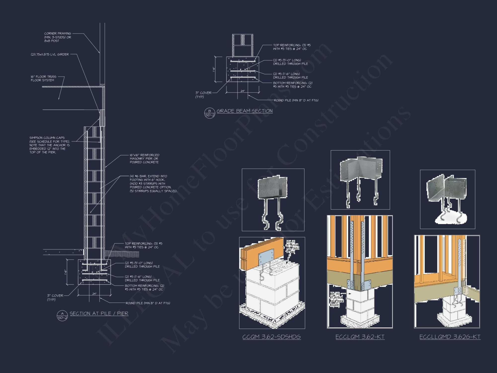 Modern Coastal house Plan: 3 Floors, 4 Beds, 5+ Baths
