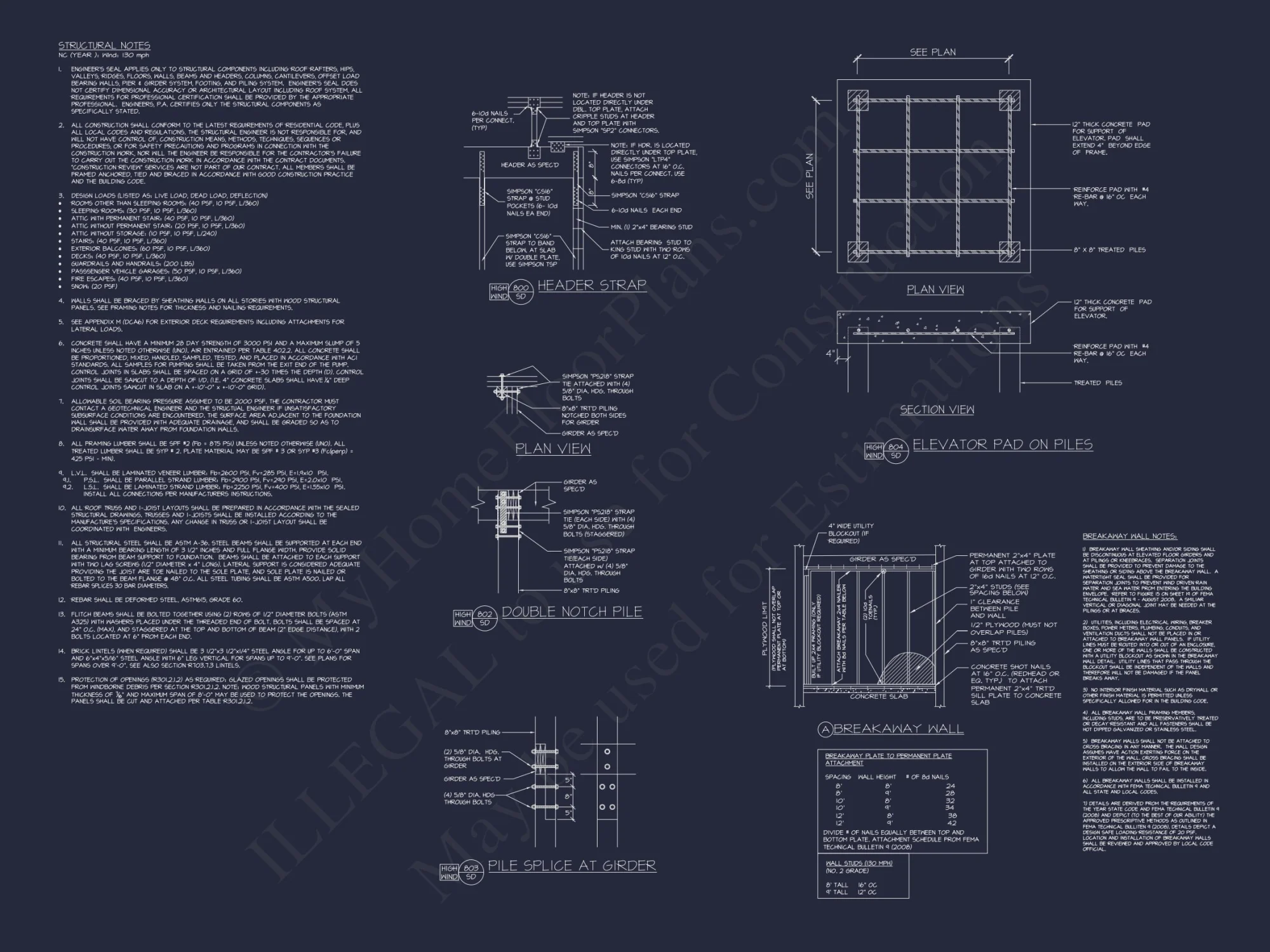 Modern Coastal house Plan: 3 Floors, 4 Beds, 5+ Baths