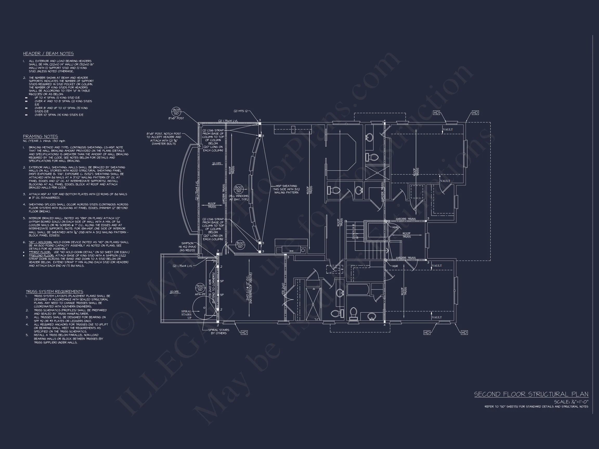 Modern Coastal house Plan: 3 Floors, 4 Beds, 5+ Baths