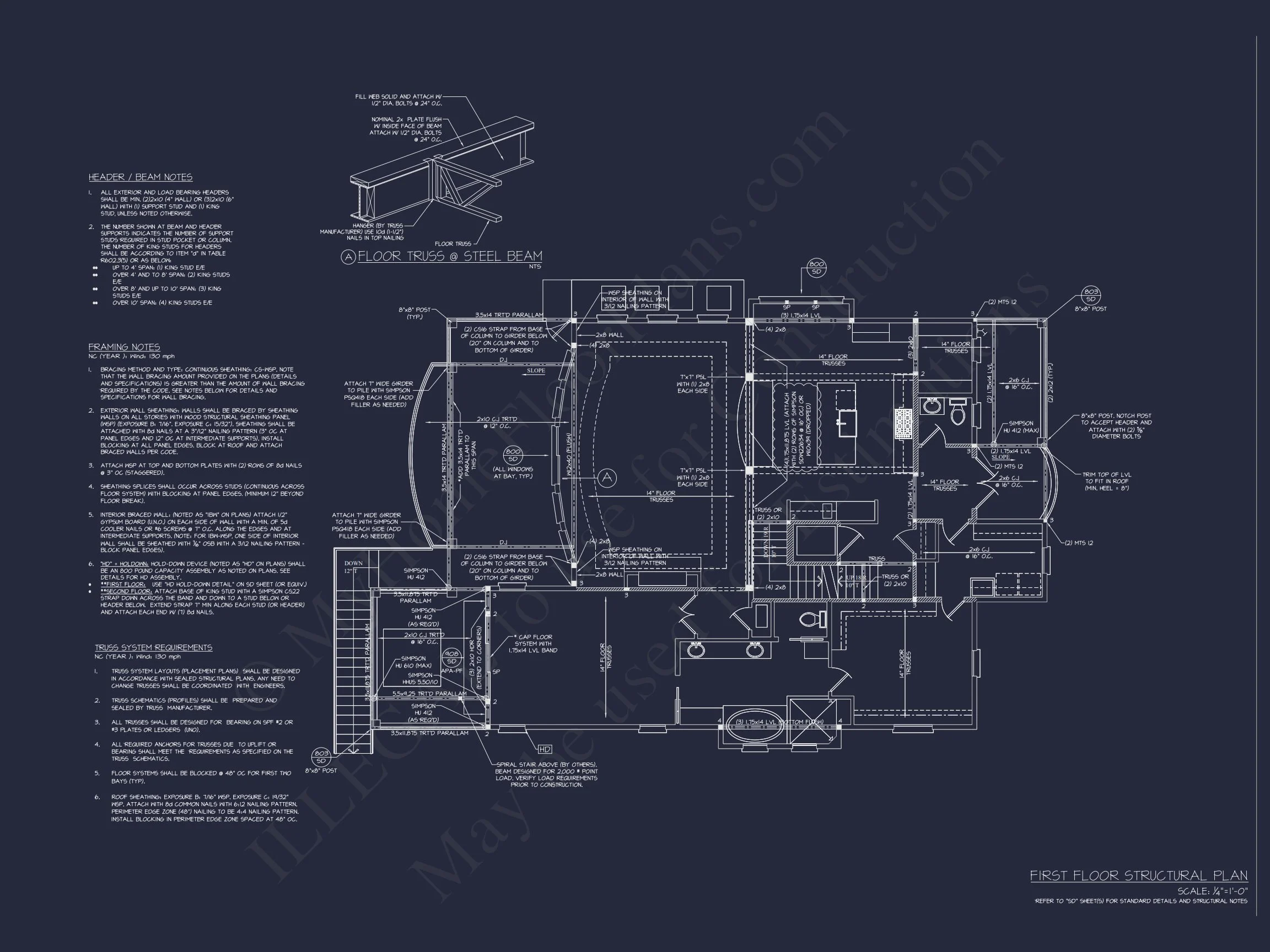Modern Coastal house Plan: 3 Floors, 4 Beds, 5+ Baths