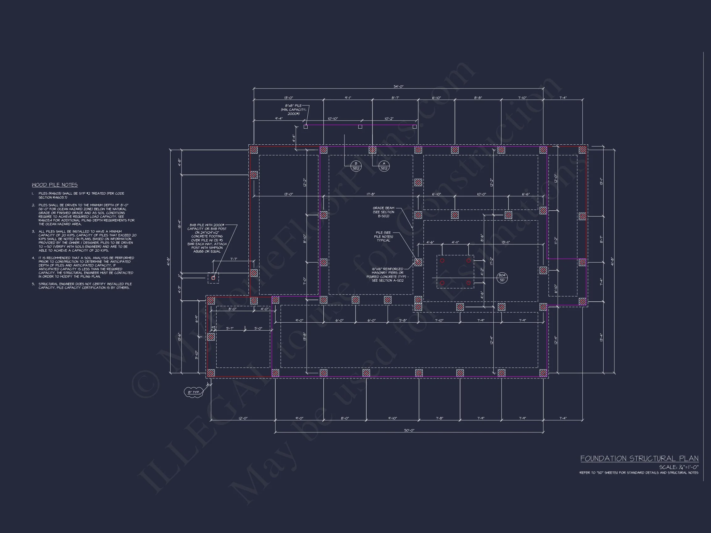 Modern Coastal house Plan: 3 Floors, 4 Beds, 5+ Baths
