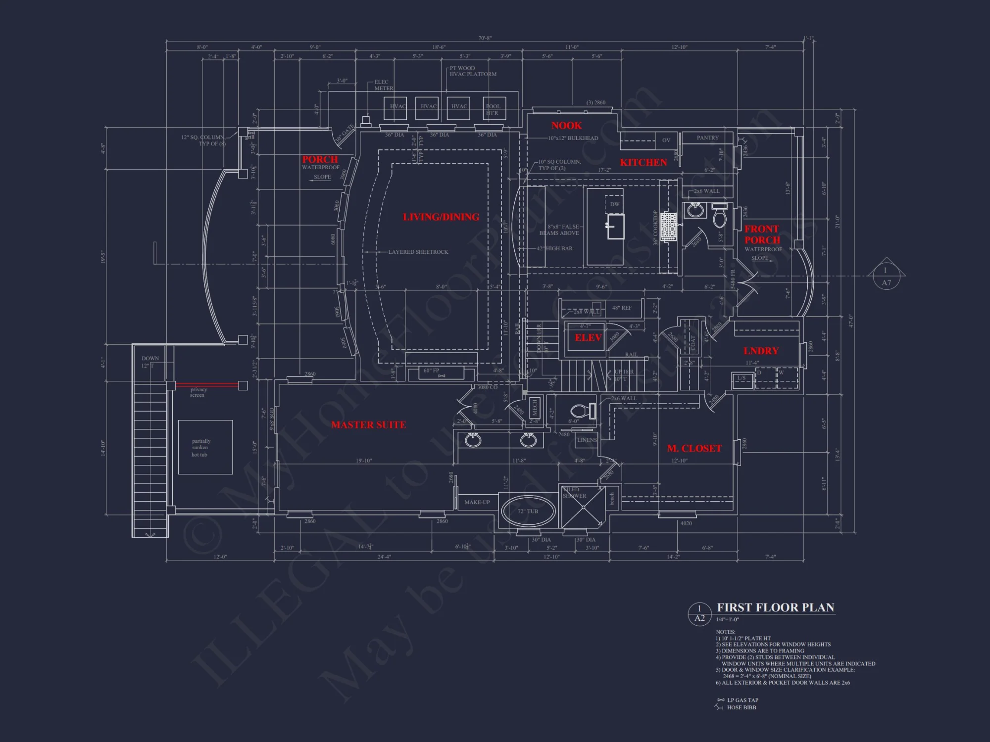 Modern Coastal house Plan: 3 Floors, 4 Beds, 5+ Baths