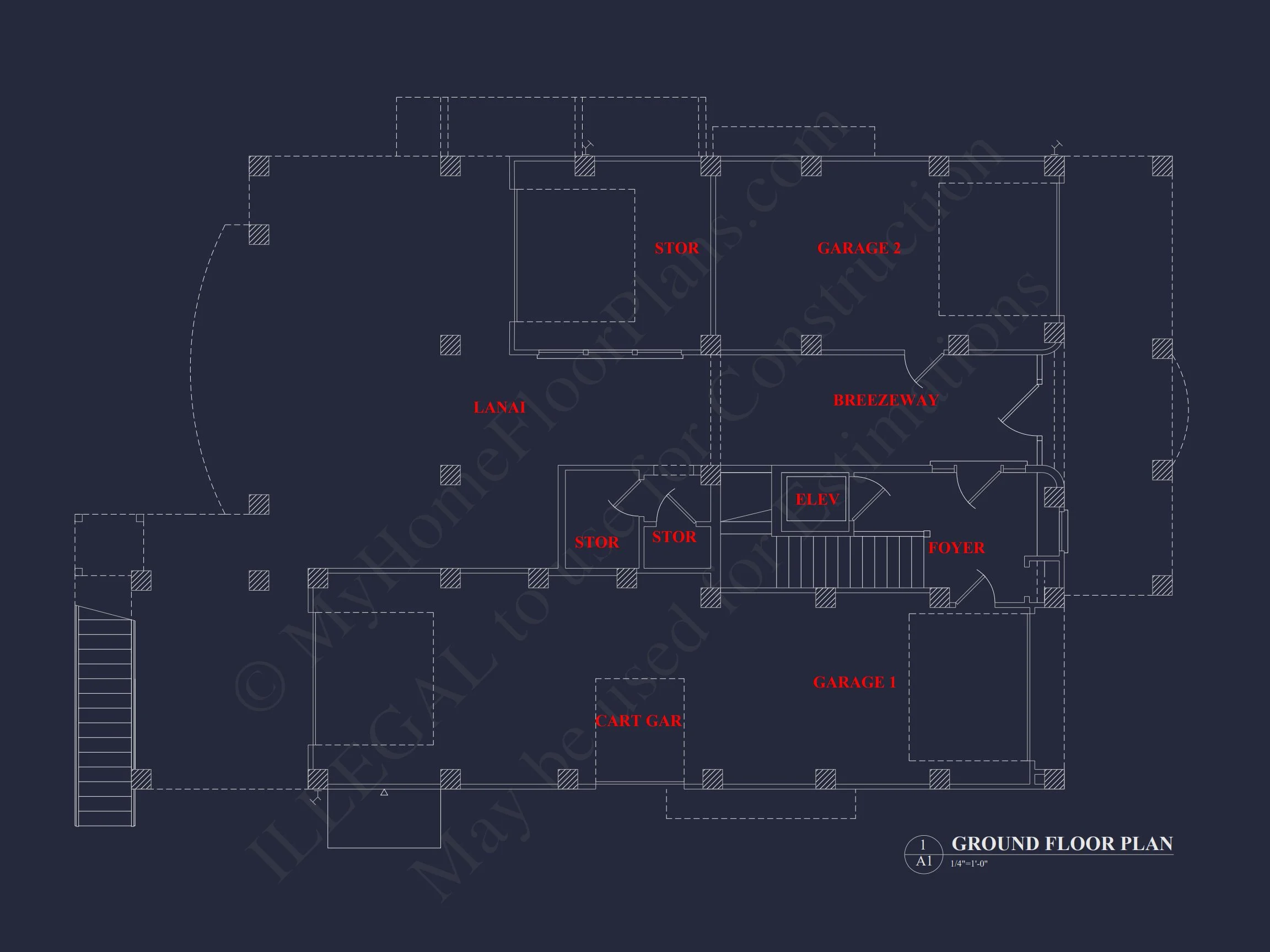 Modern Coastal house Plan: 3 Floors, 4 Beds, 5+ Baths