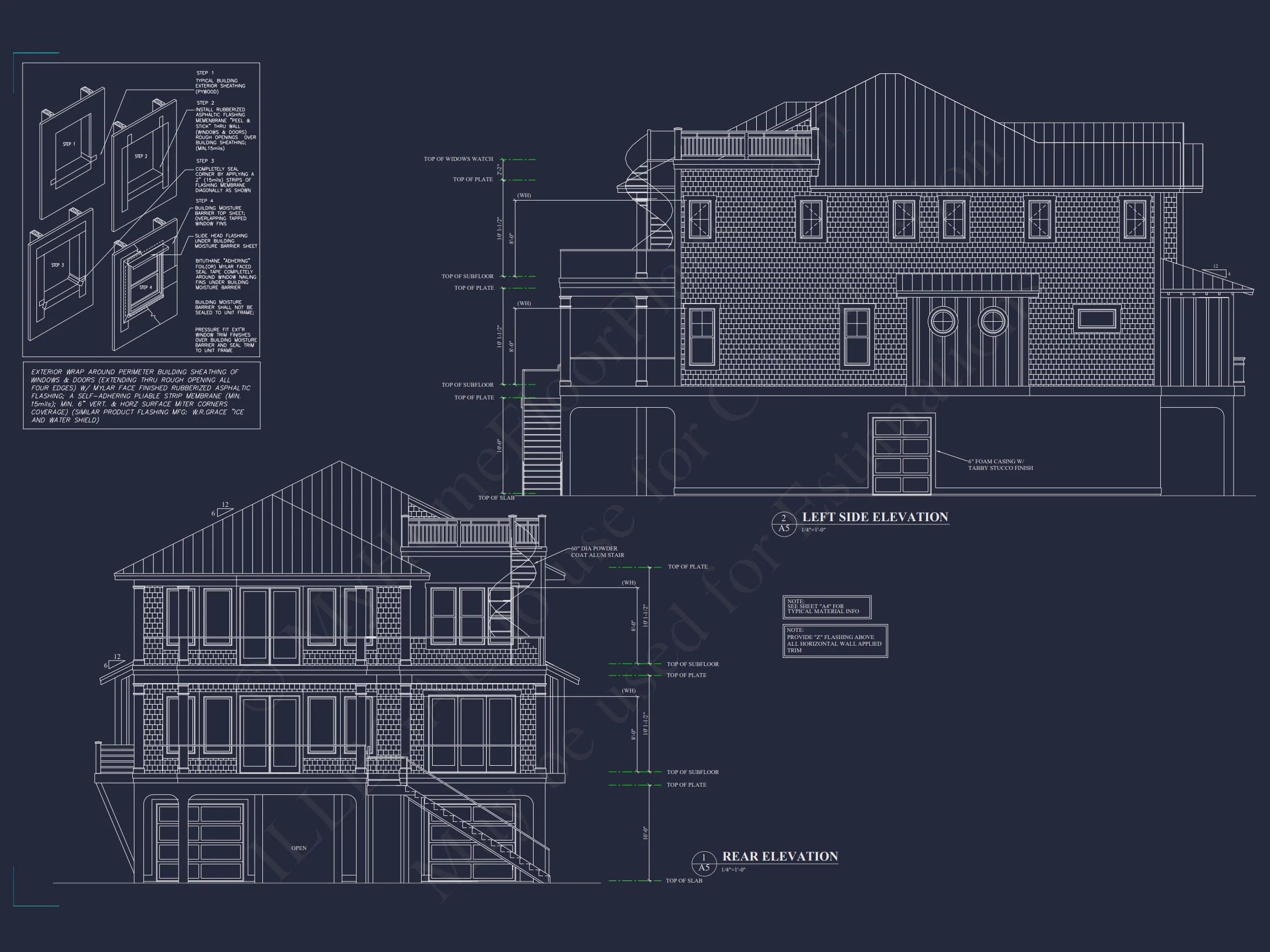 Modern Coastal house Plan: 3 Floors, 4 Beds, 5+ Baths