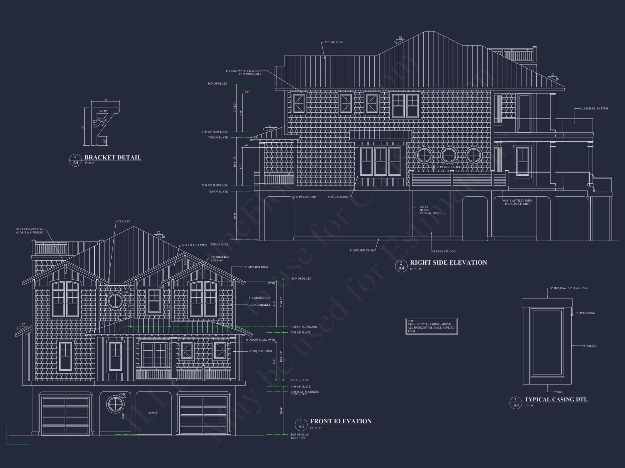 Modern Coastal house Plan: 3 Floors, 4 Beds, 5+ Baths
